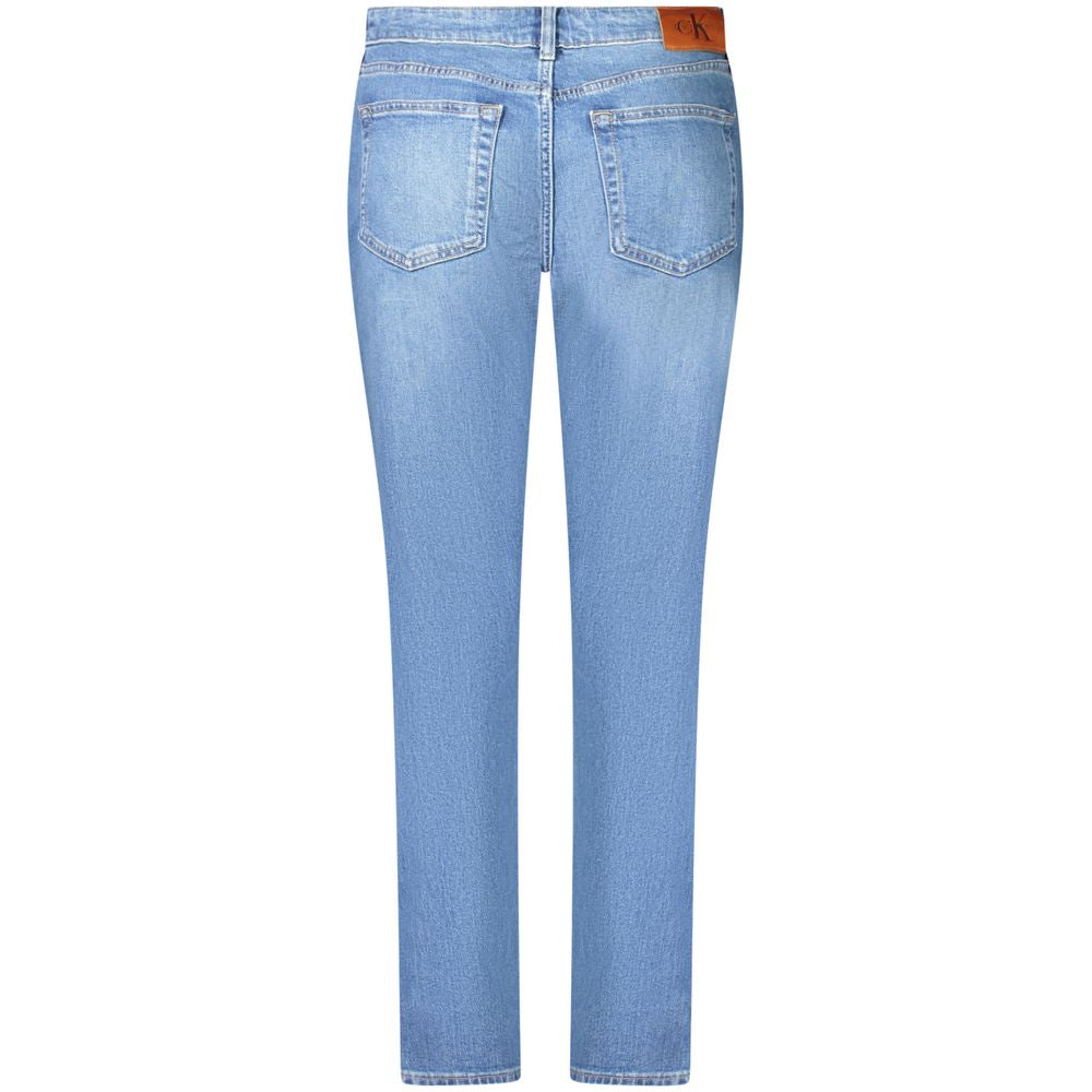 Blu Cotton Women Jeans - ventzia