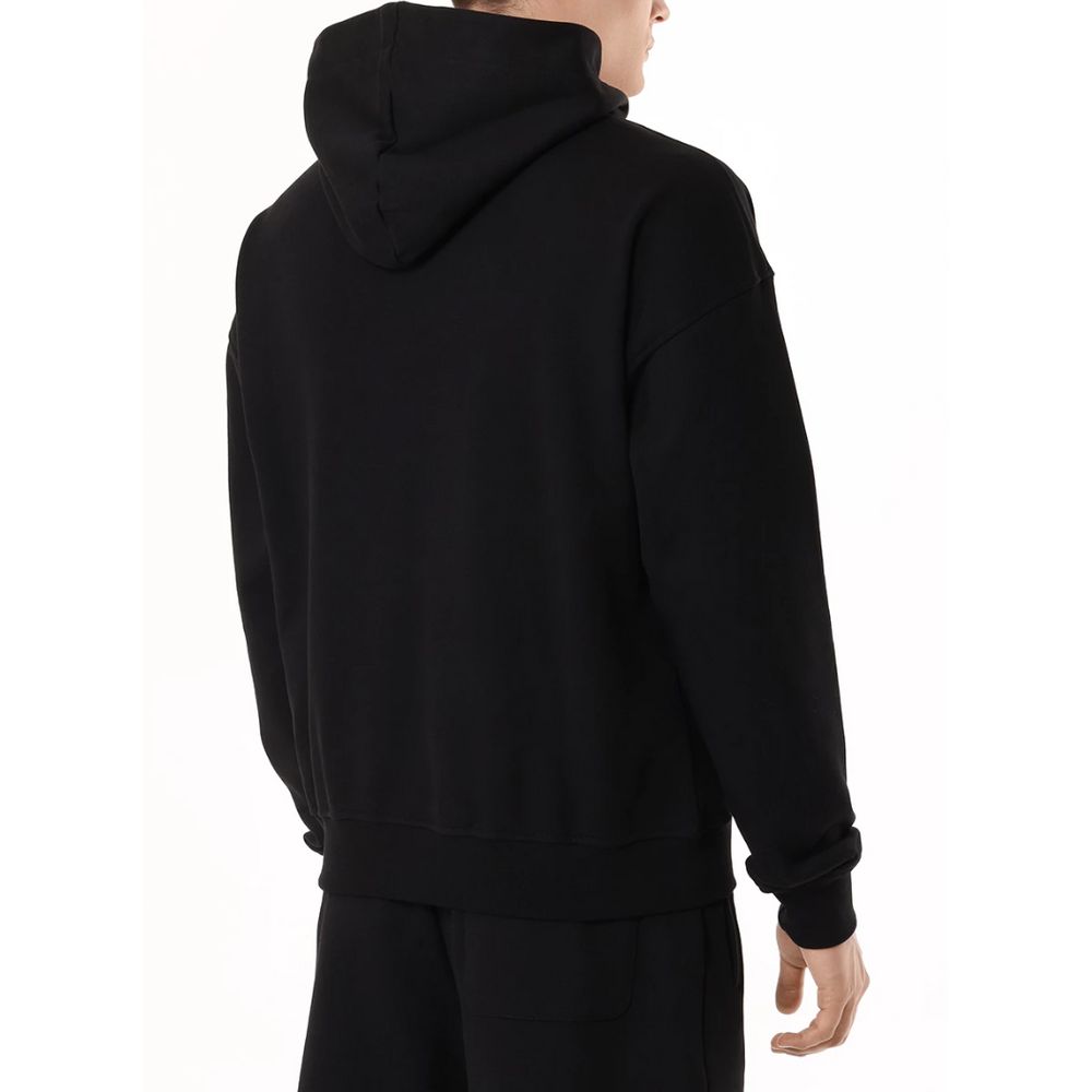 Black Cotton Men Hoodie - ventzia