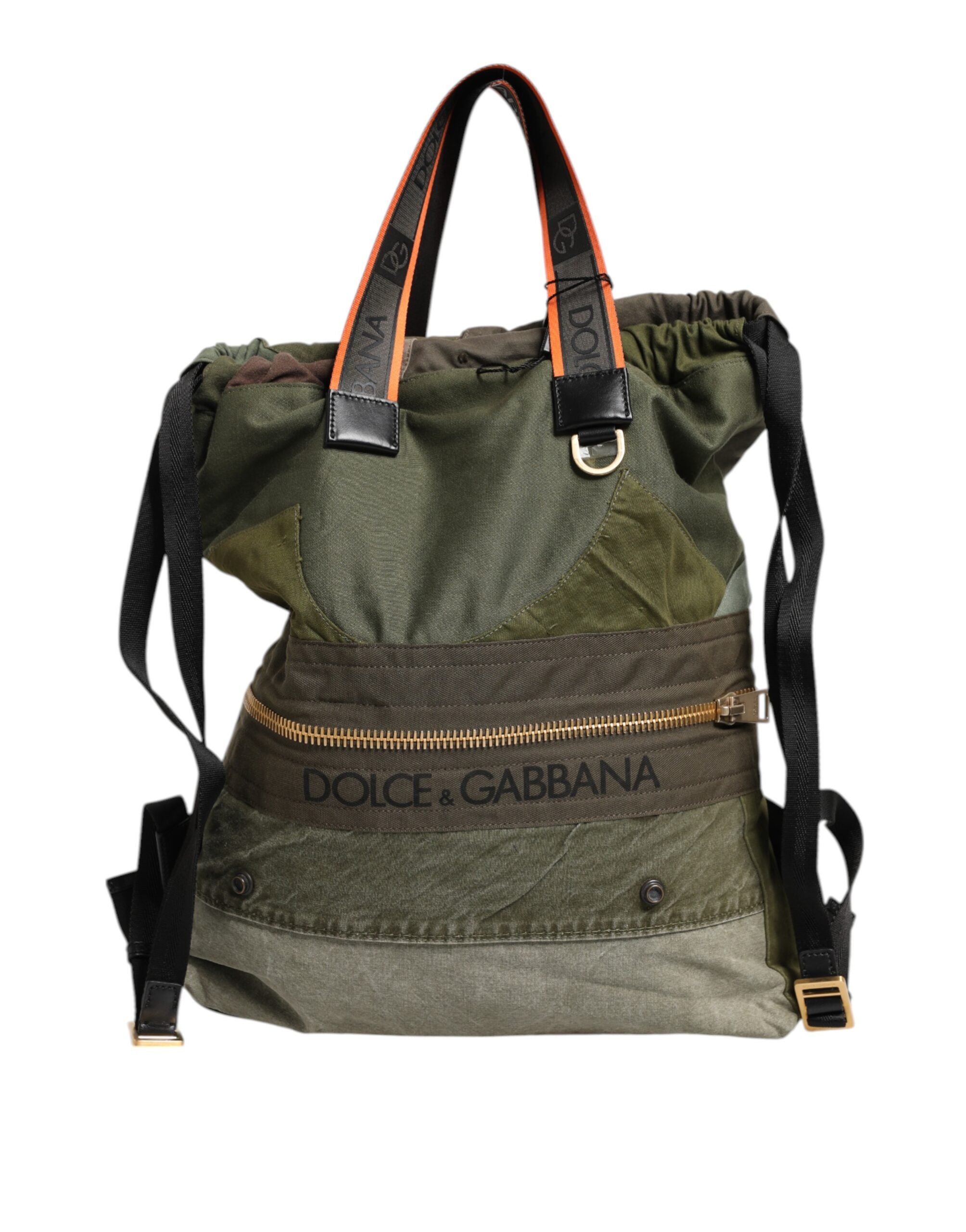 Military Green Patchwork Rucksack Backpack Bag - ventzia