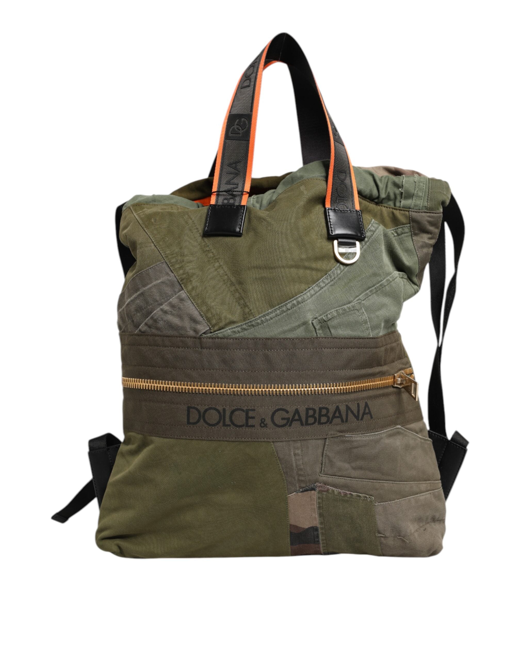 Military Green Patchwork Rucksack Backpack Bag - ventzia