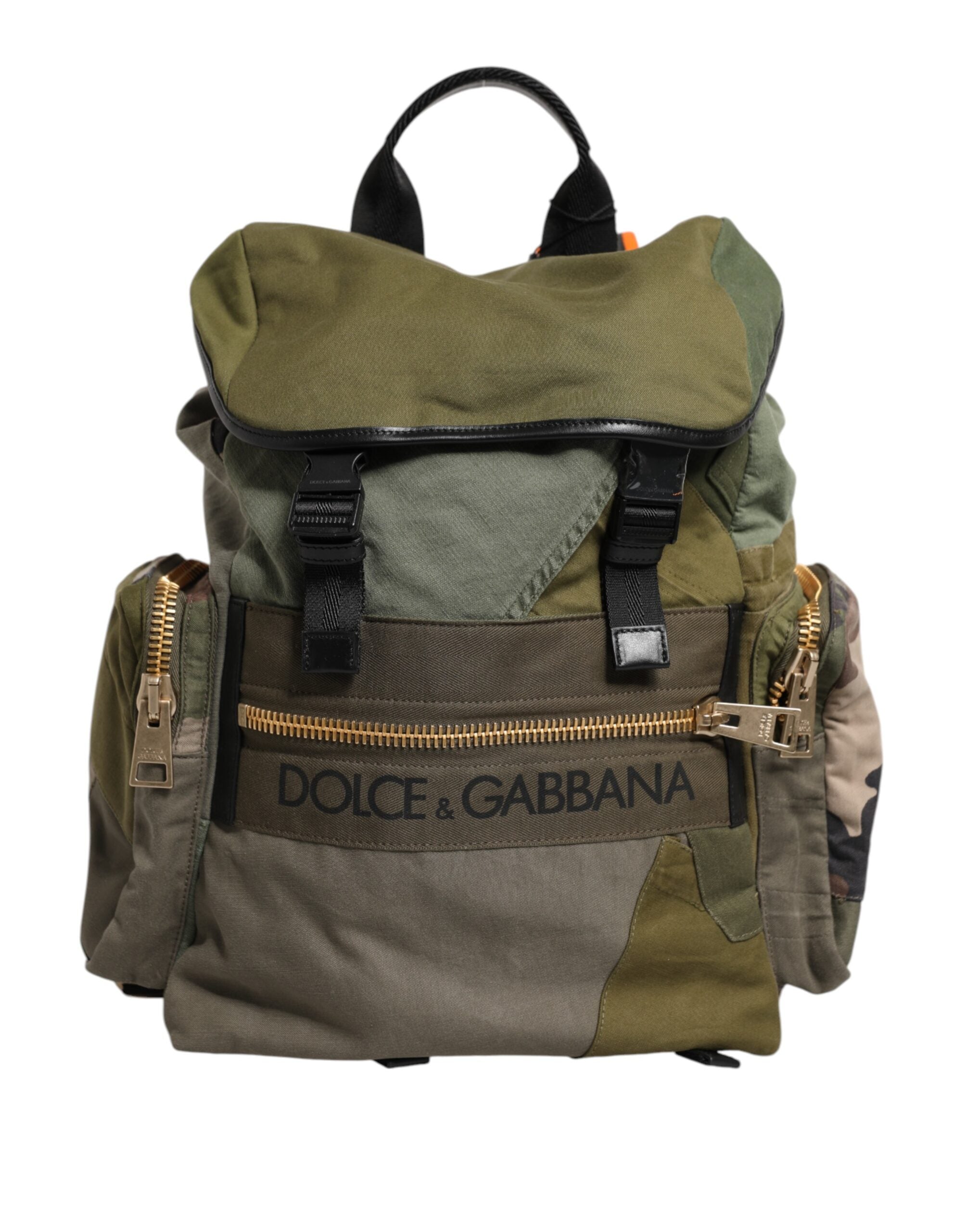 Military Green Patchwork Rucksack Backpack Bag - ventzia