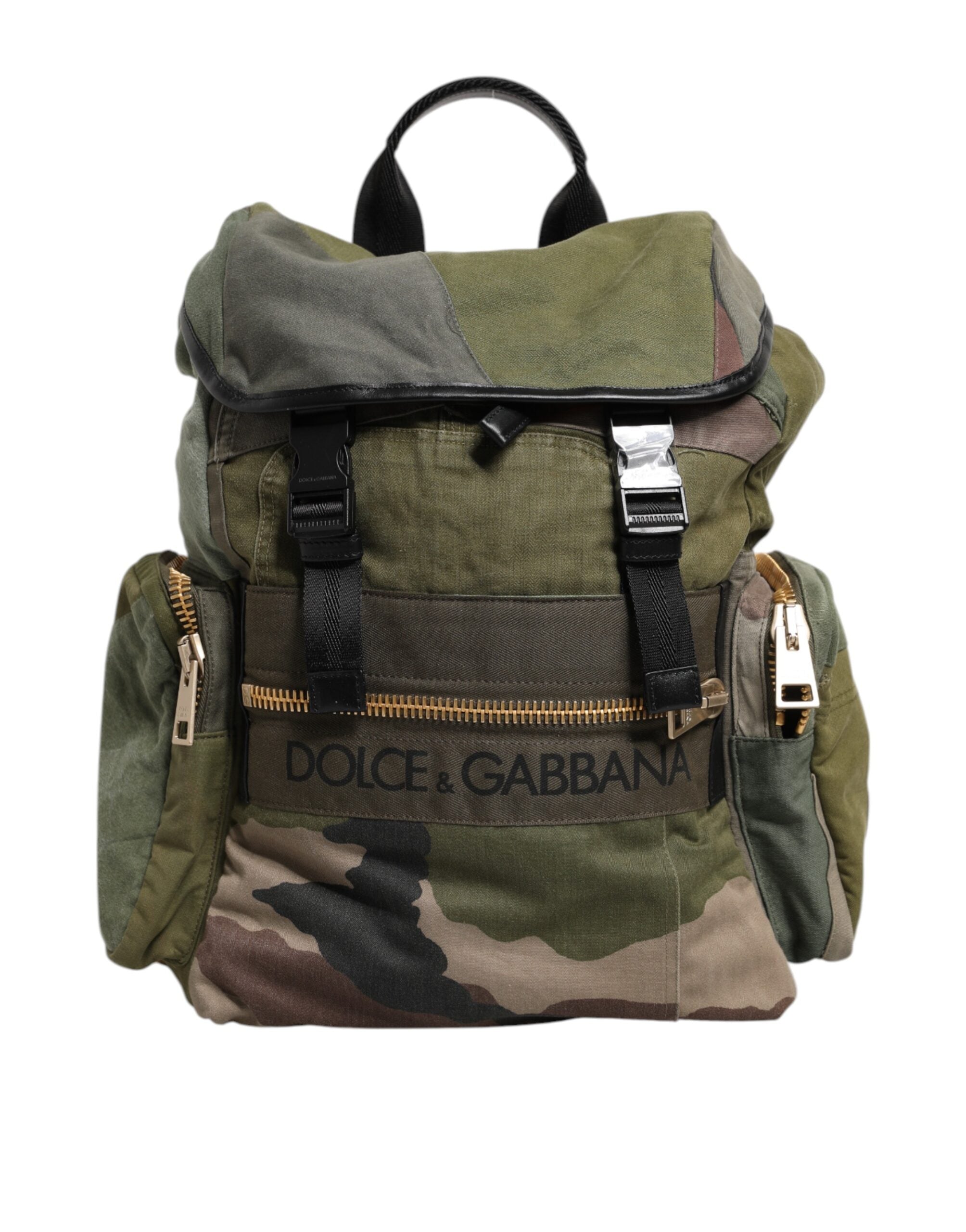 Military Green Patchwork Rucksack Backpack Bag - ventzia