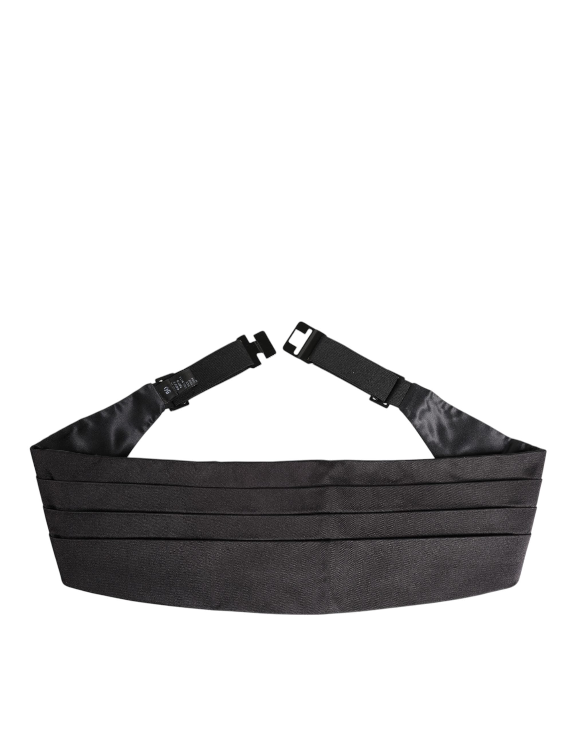 Black Men 100% Silk Belt Wide Waist Cummerbund - ventzia