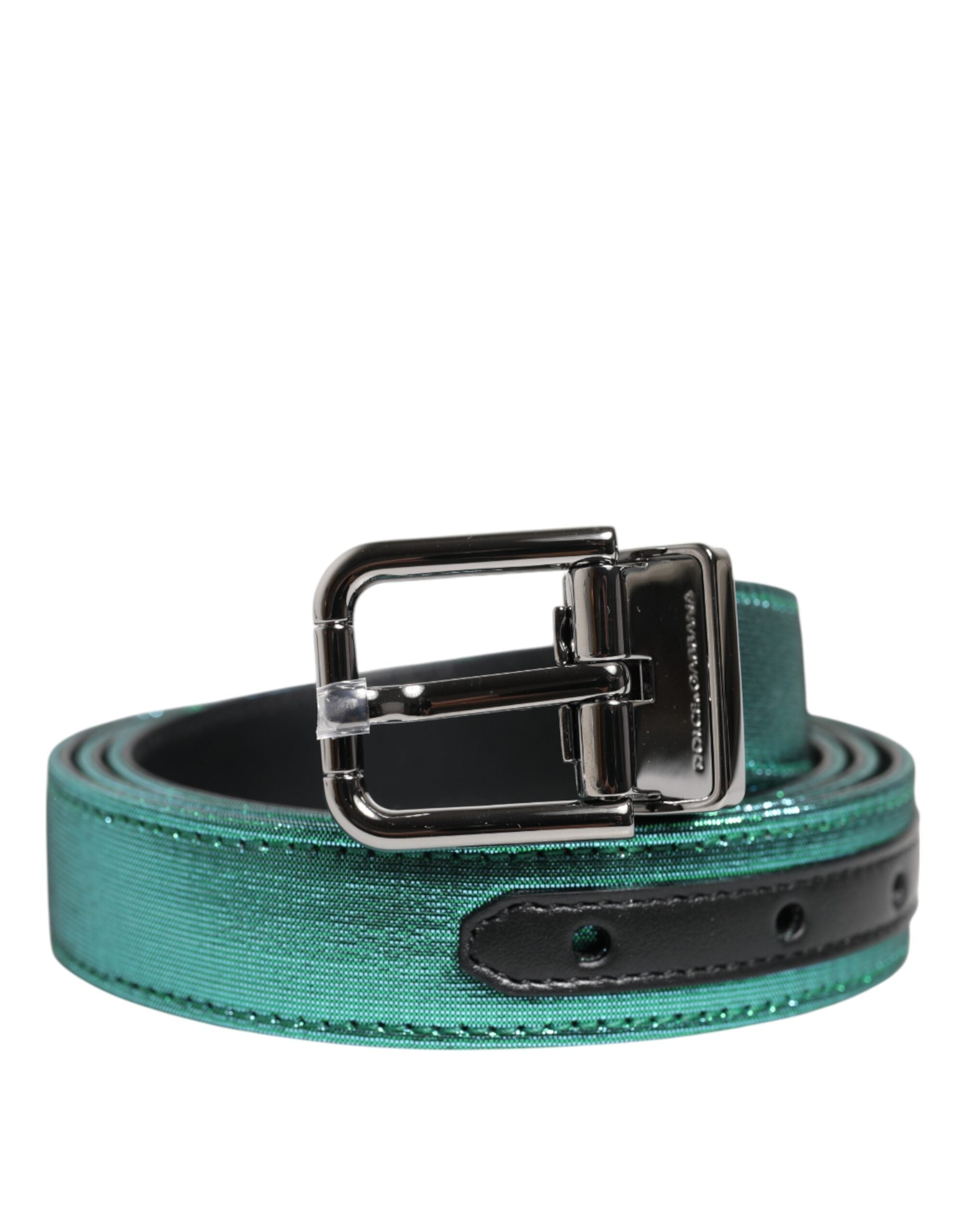 Green Black Polyester Metal Buckle Belt - ventzia