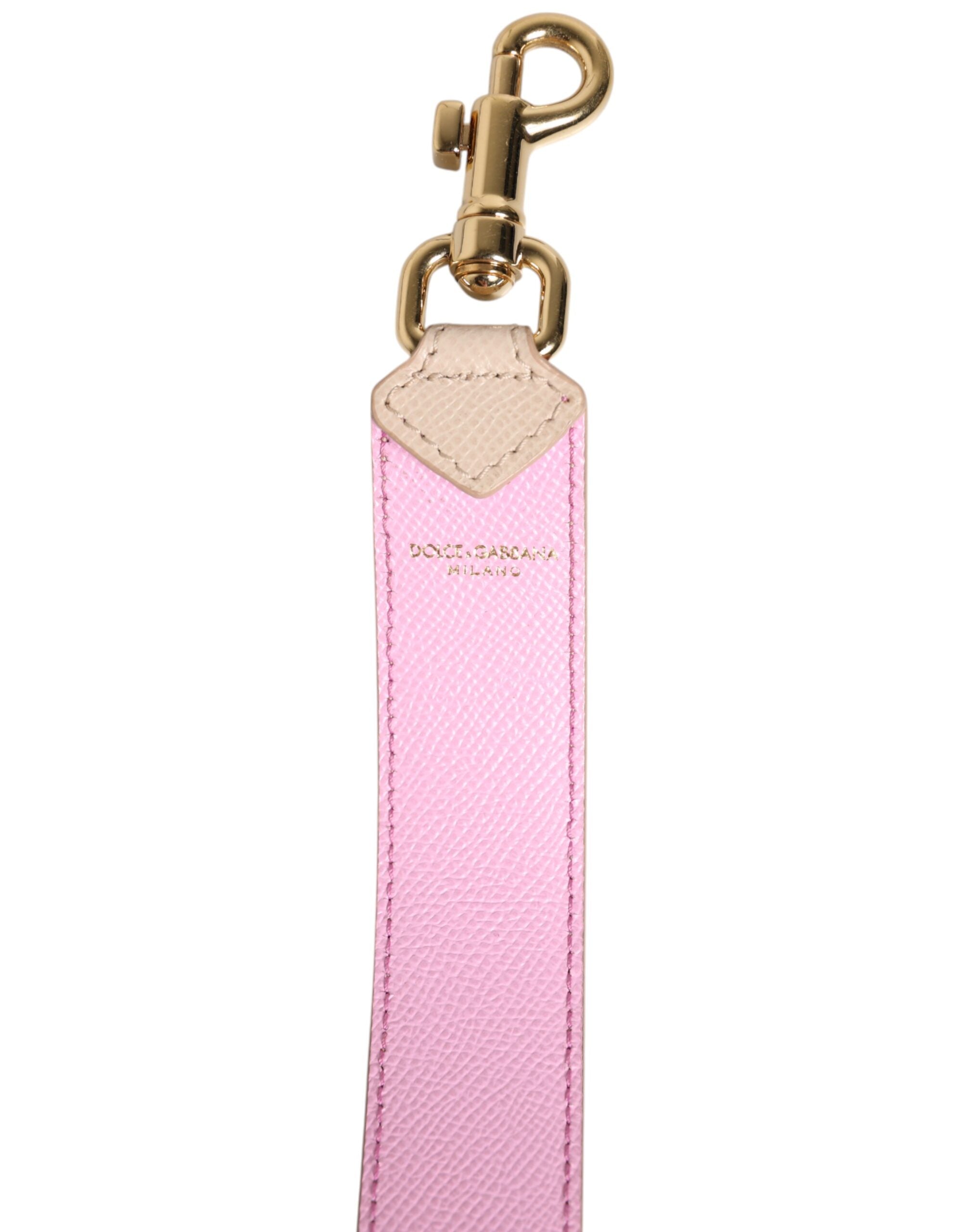 Beige Pink Leather Handbag Accessory Shoulder Strap - ventzia