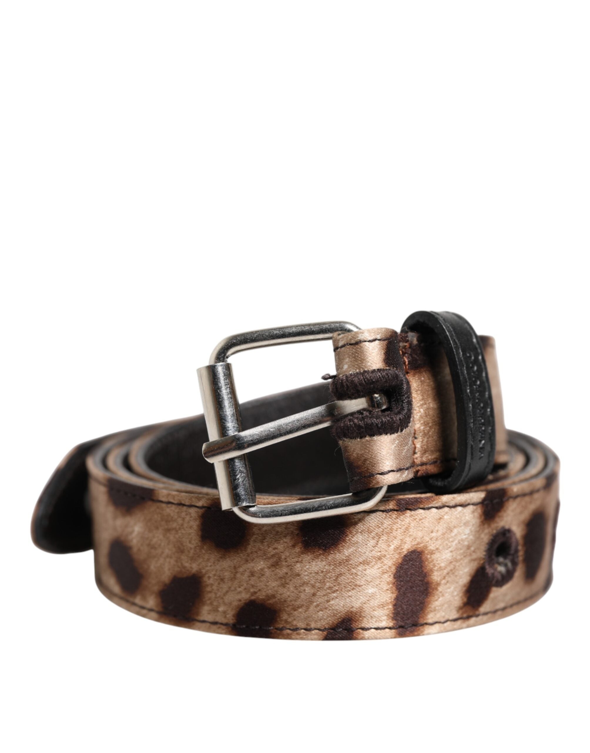 Brown Leopard Silver Metal Buckle Belt - ventzia