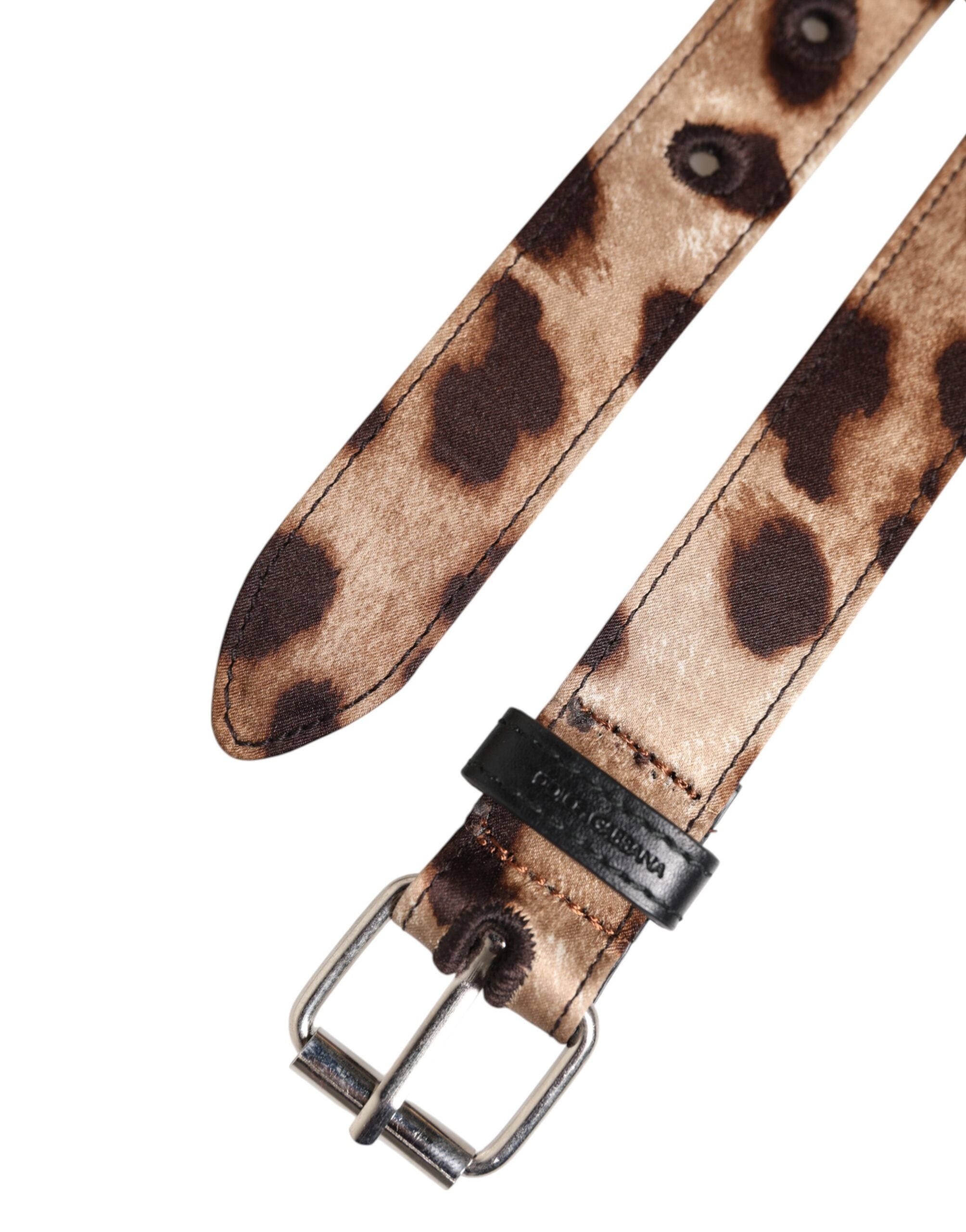 Brown Leopard Silver Metal Buckle Belt - ventzia