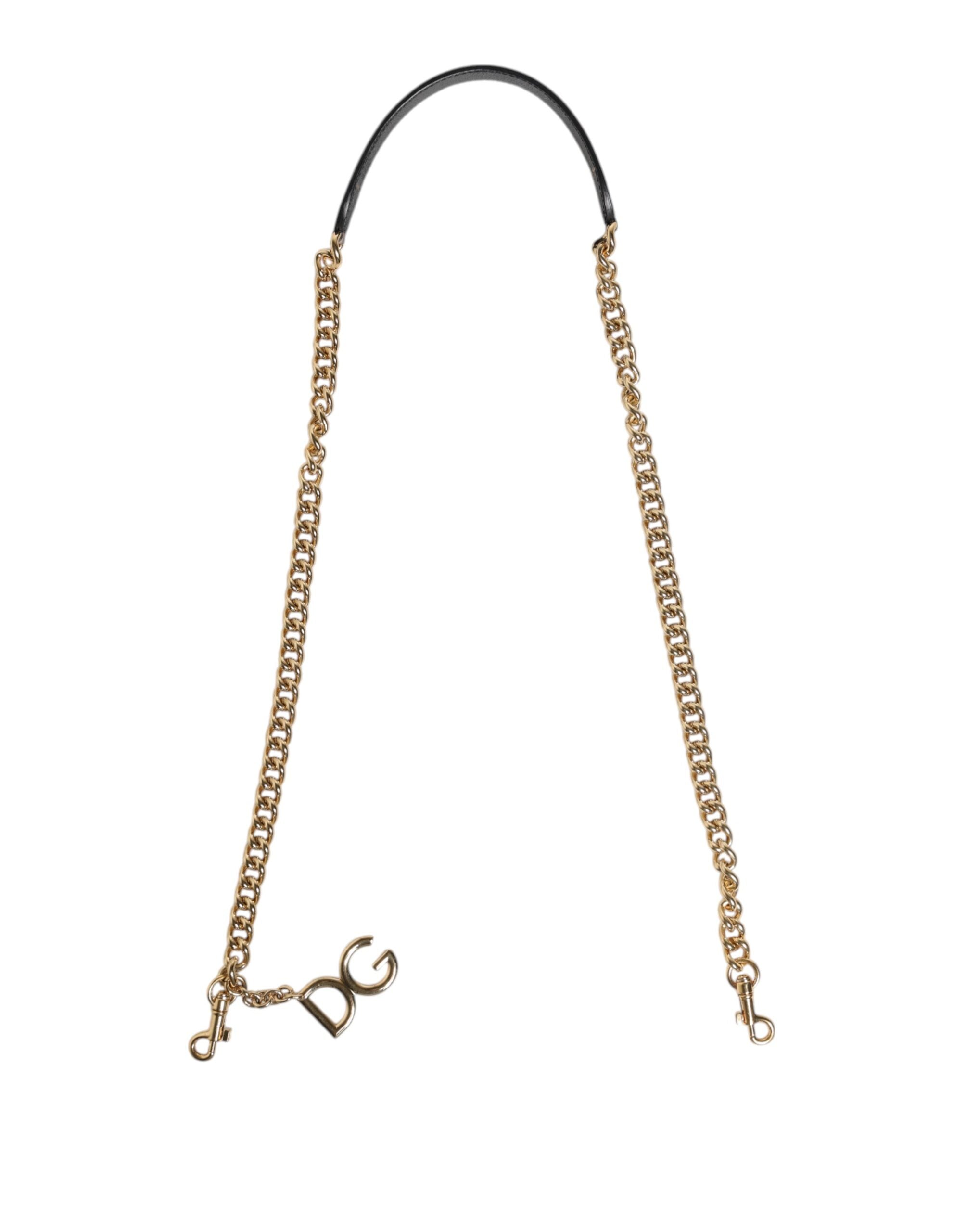 Brown Leopard Gold Brass Chain Accessory Shoulder Strap - ventzia
