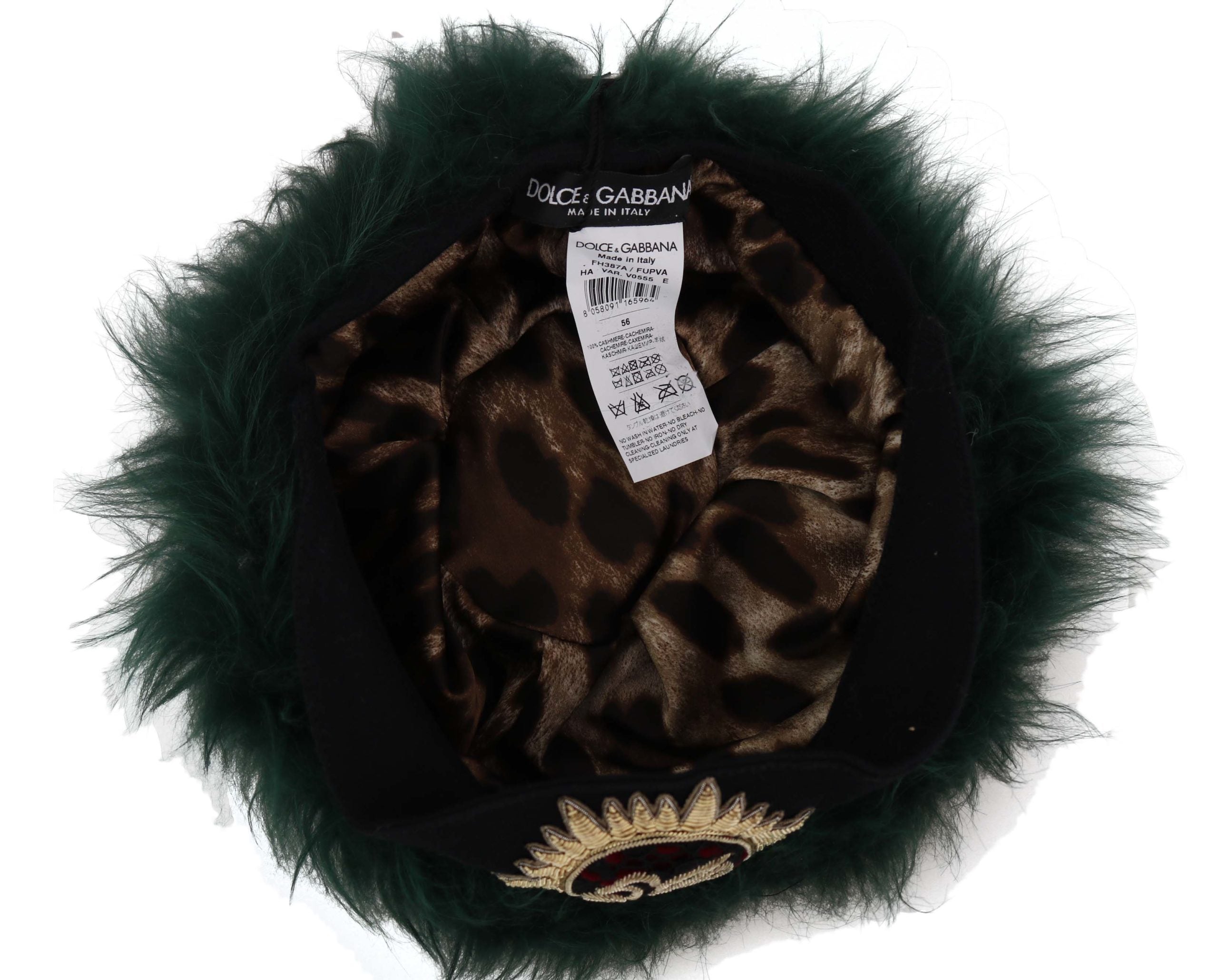 Elegant Emerald Cashmere Cloche Cap - ventzia
