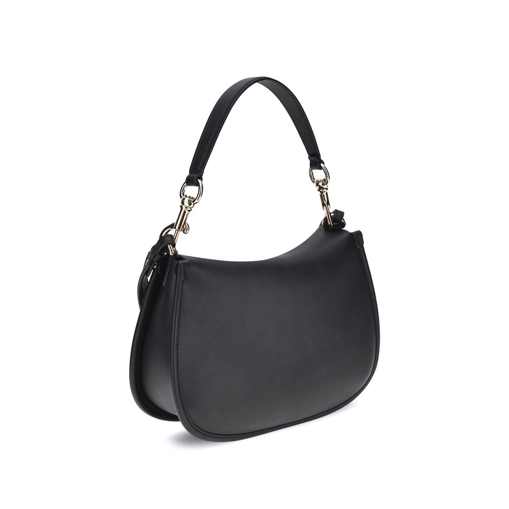 Black Calf Leather Bos Taurus Shoulder Bag - ventzia