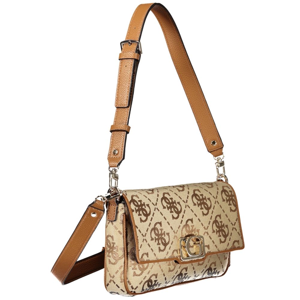 Beige Polyester Handbag