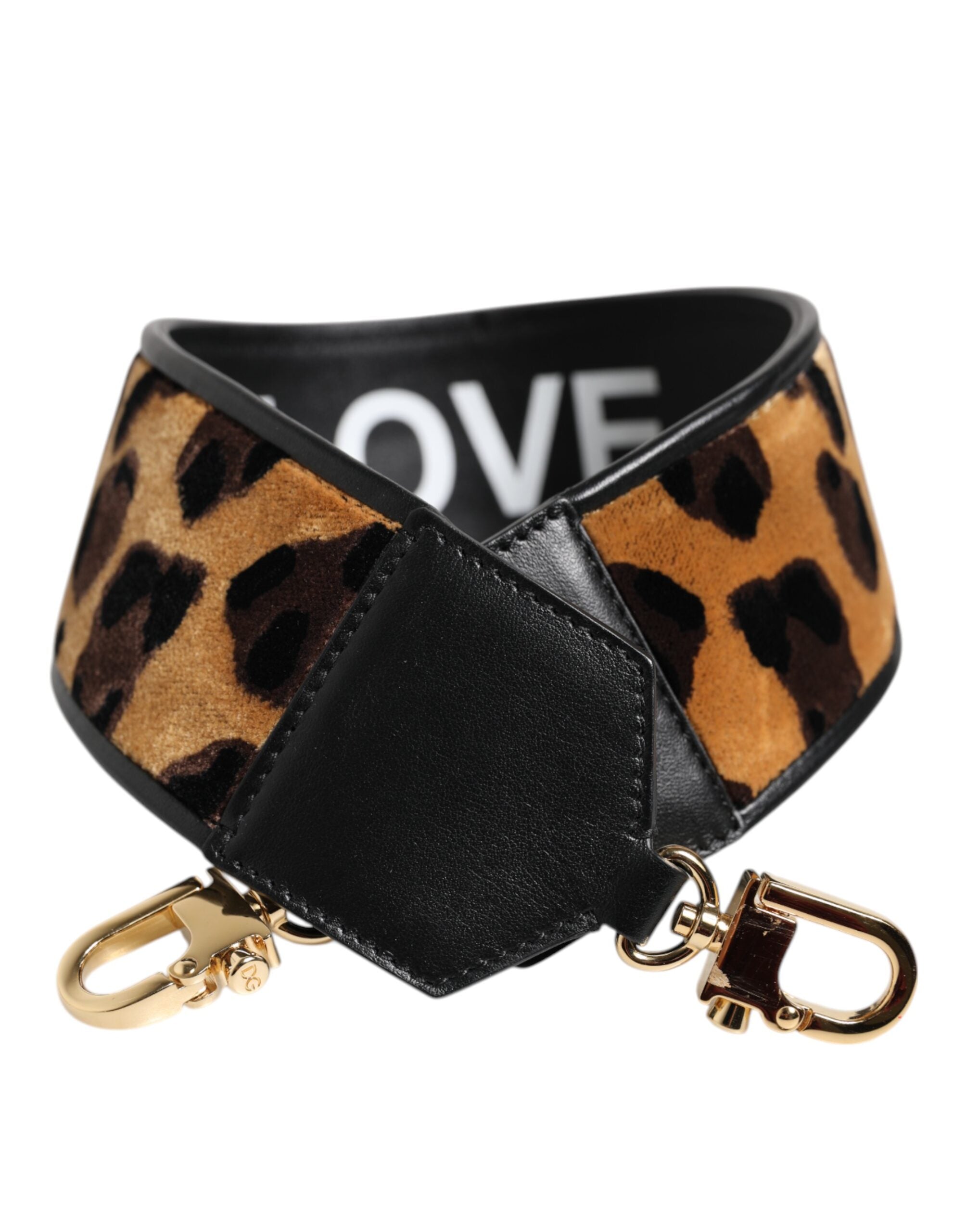 Black Leopard Print Reversible Bag Shoulder Strap - ventzia