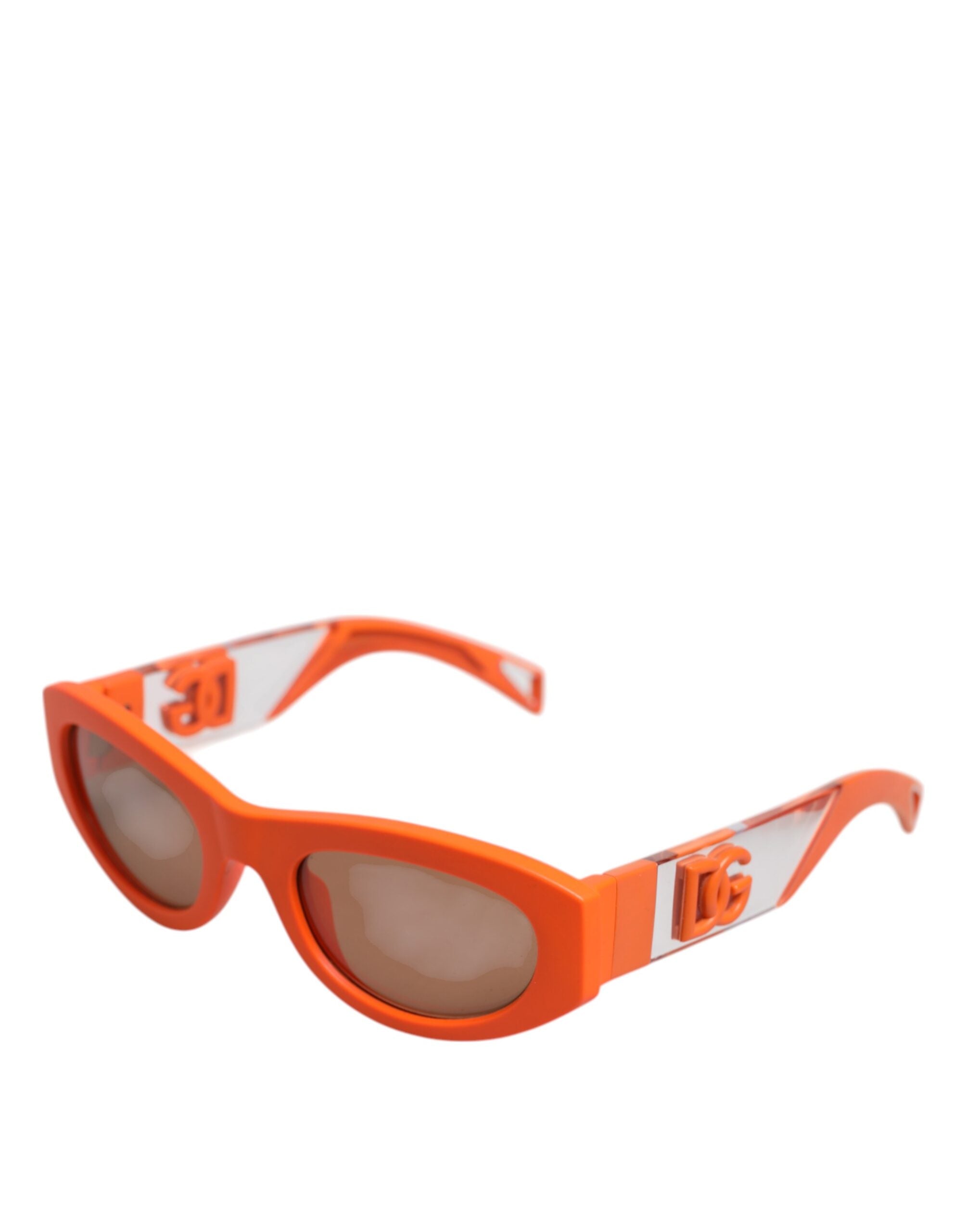 Orange Reborn To Live Oval Frame Logo Eyewear Sunglasses - ventzia