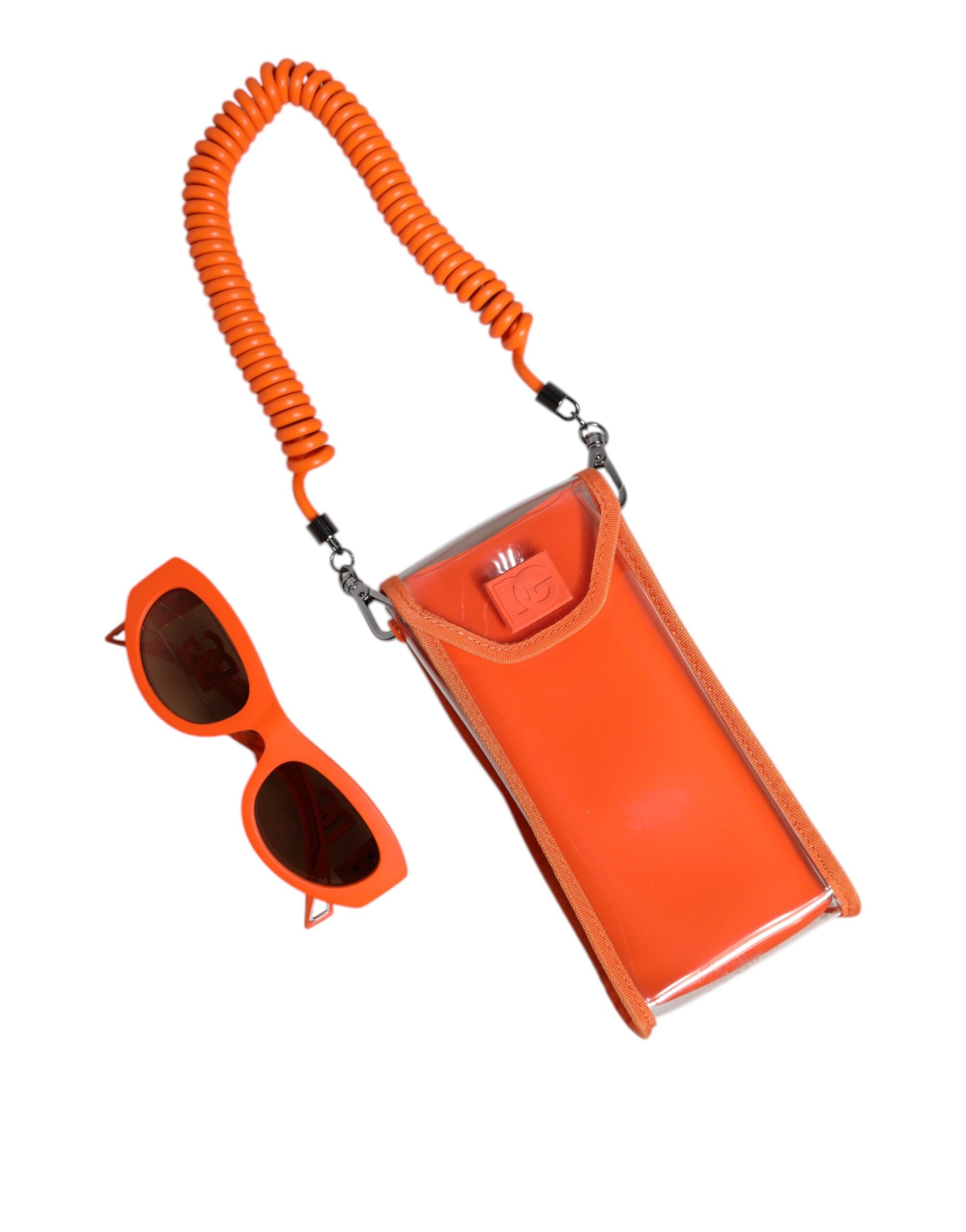 Orange Reborn To Live Oval Frame Logo Eyewear Sunglasses - ventzia