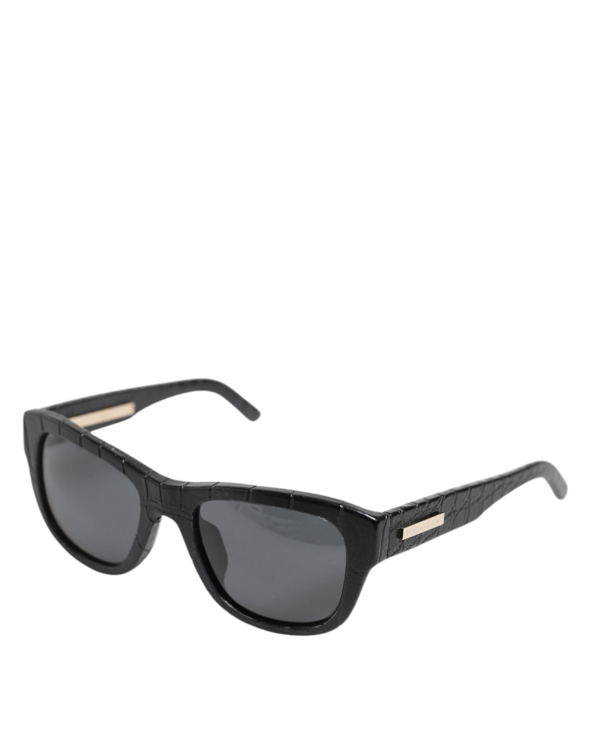 Black Leather Frame DG4177 Tinted Lens Sunglasses - ventzia