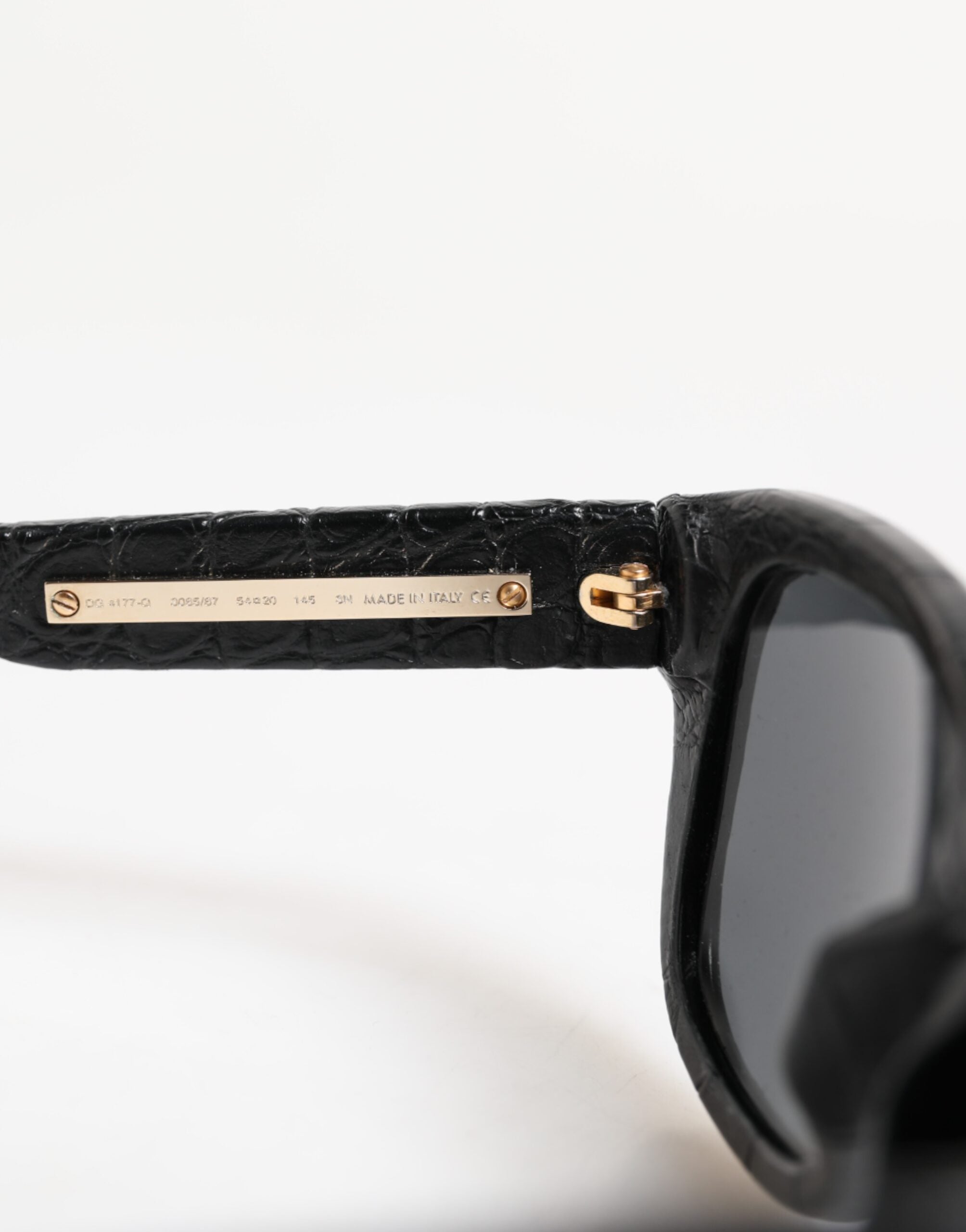 Black Leather Frame DG4177 Tinted Lens Sunglasses - ventzia