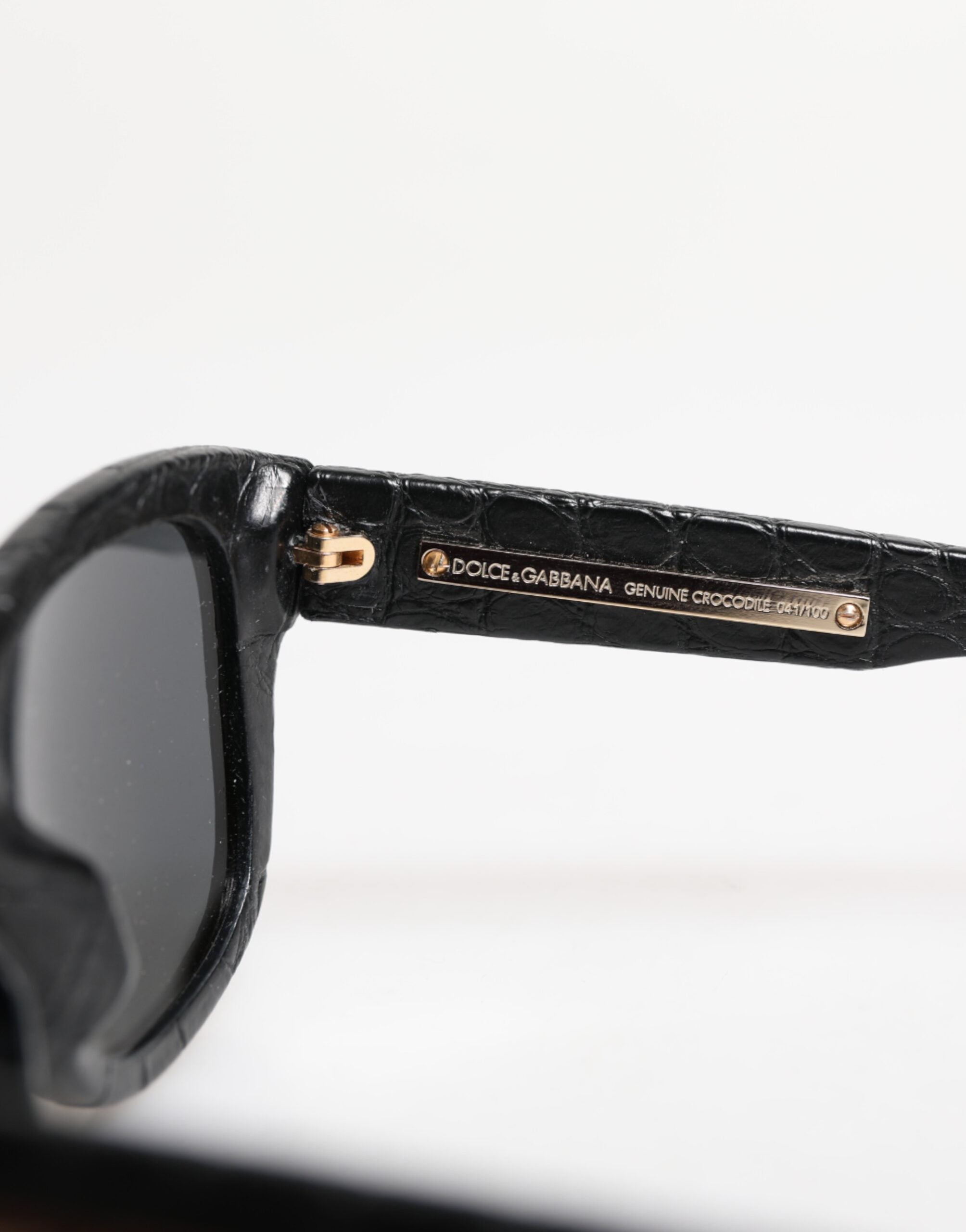 Black Leather Frame DG4177 Tinted Lens Sunglasses - ventzia