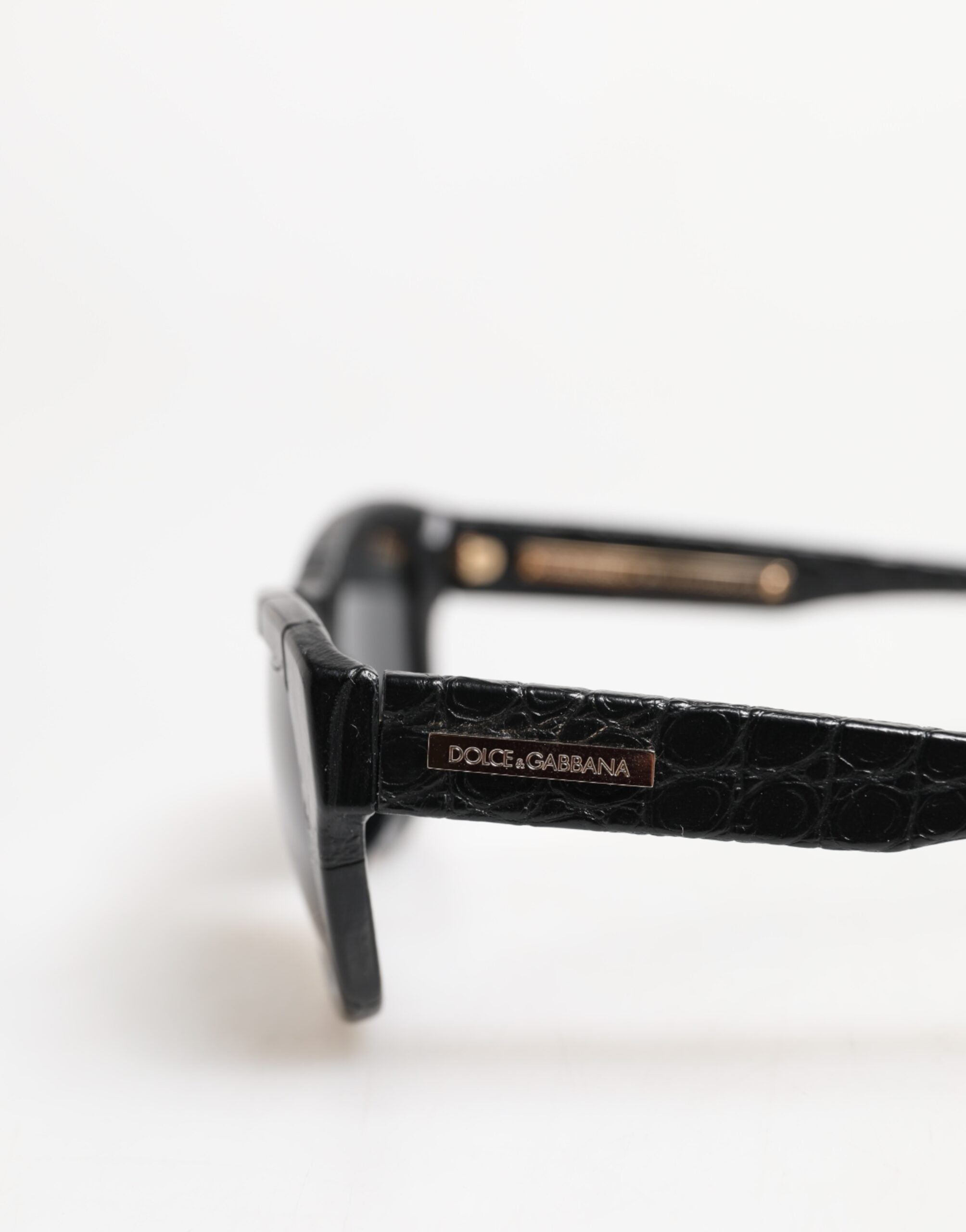 Black Leather Frame DG4177 Tinted Lens Sunglasses - ventzia