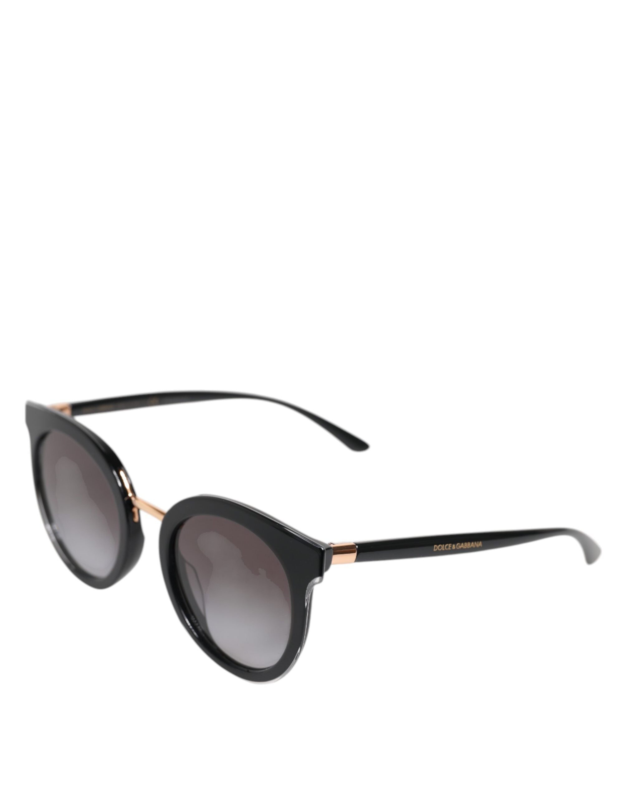 Black Transparent Trim Round DG4371-F Eyewear Sunglasses - ventzia