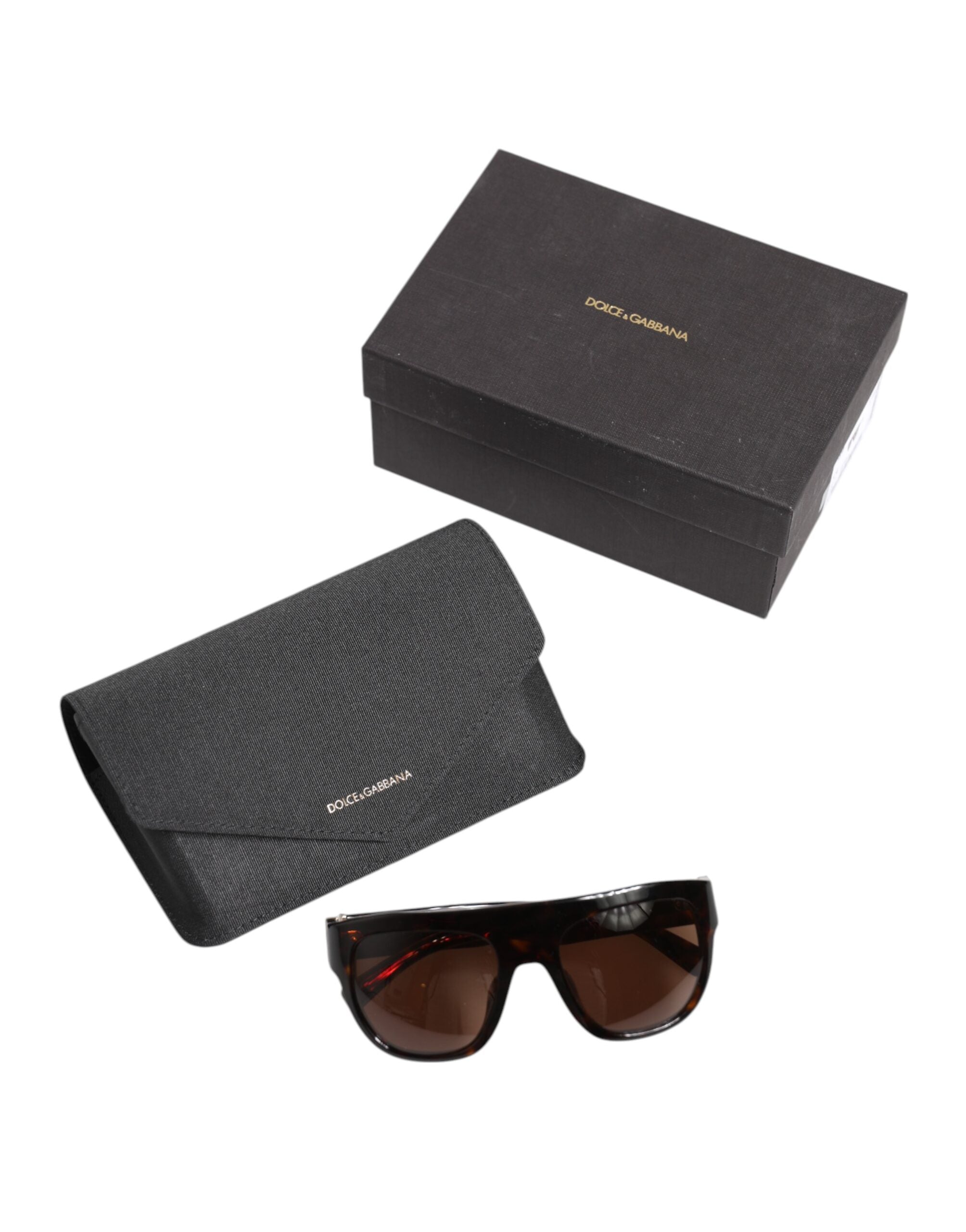 Dark Brown Havana DG4398F Square Frame Eyewear Sunglasses - ventzia