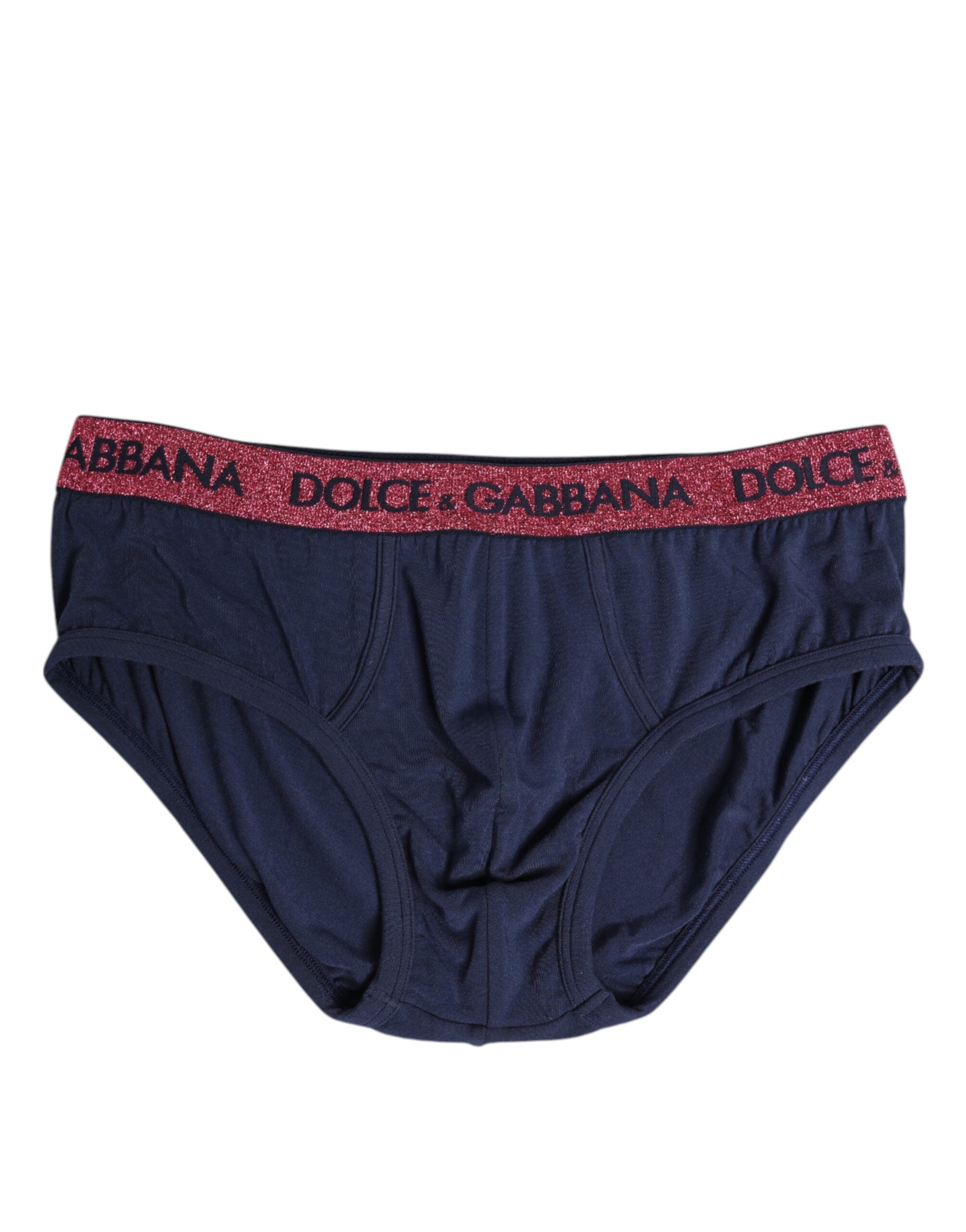 Blue Red Logo Stretch Regular Brief Underwear - ventzia