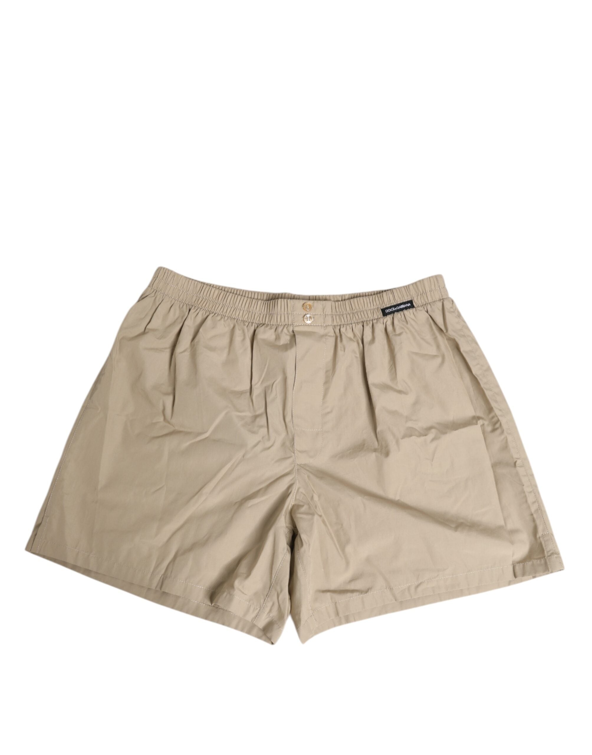 Beige Cotton Regular Boxer Shorts Underwear - ventzia