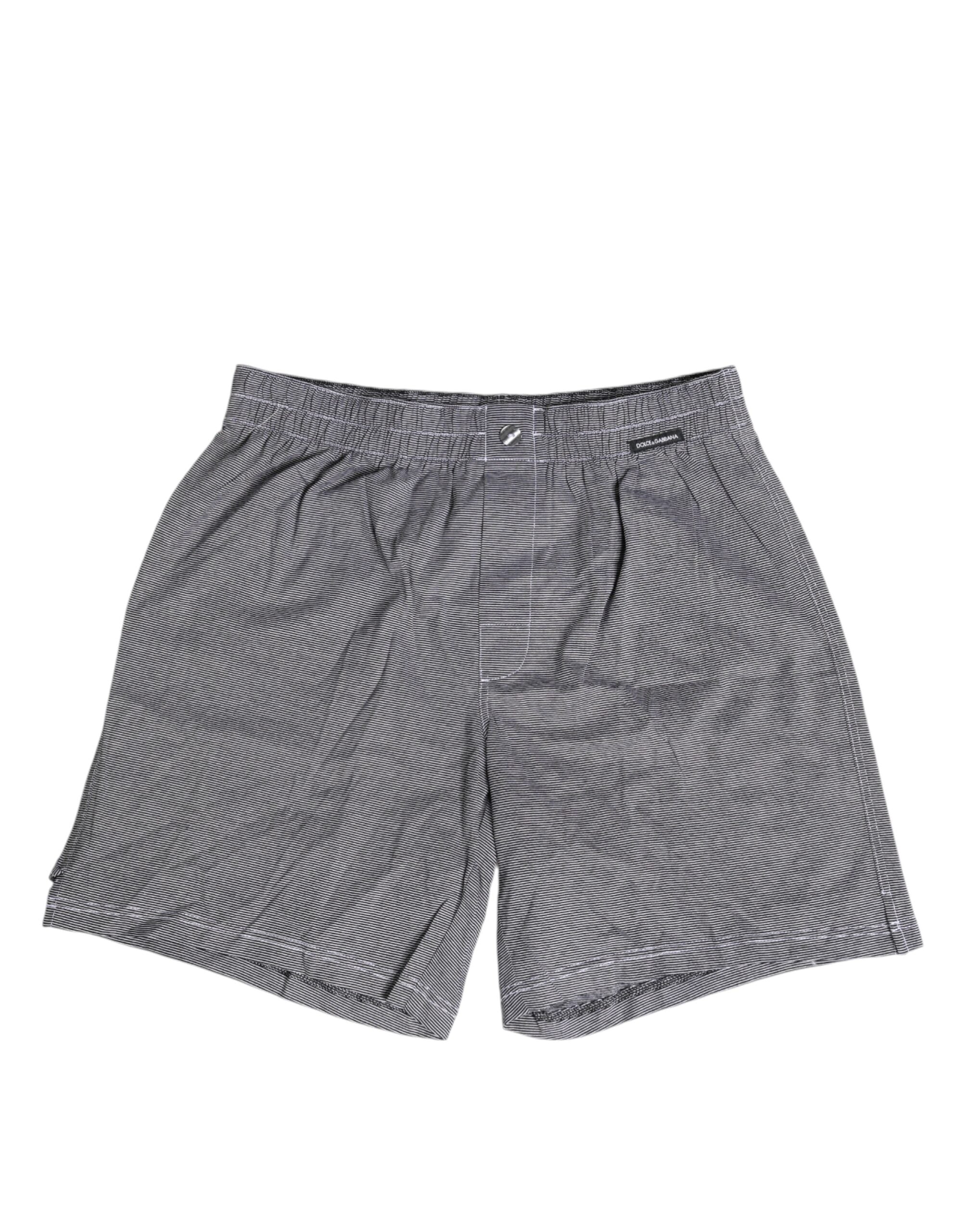 Gray Striped Cotton Regular Boxer Underwear - ventzia