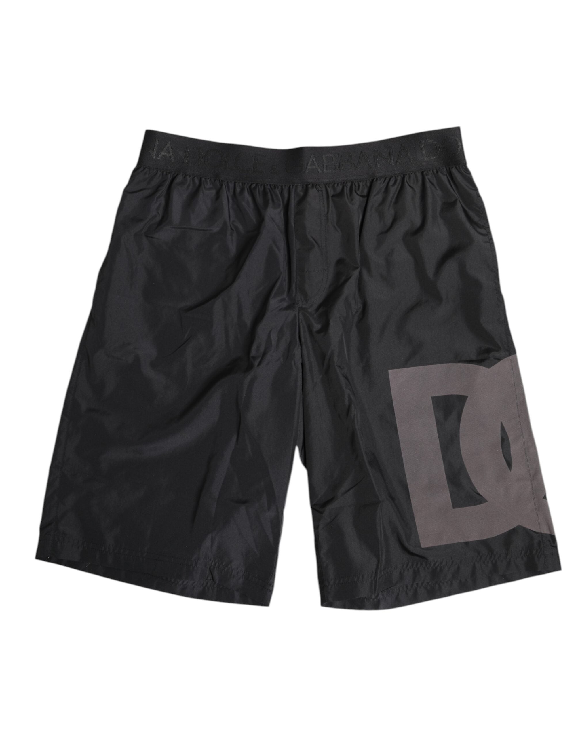 Black Logo Print Beachwear Men Shorts Swimwear - ventzia