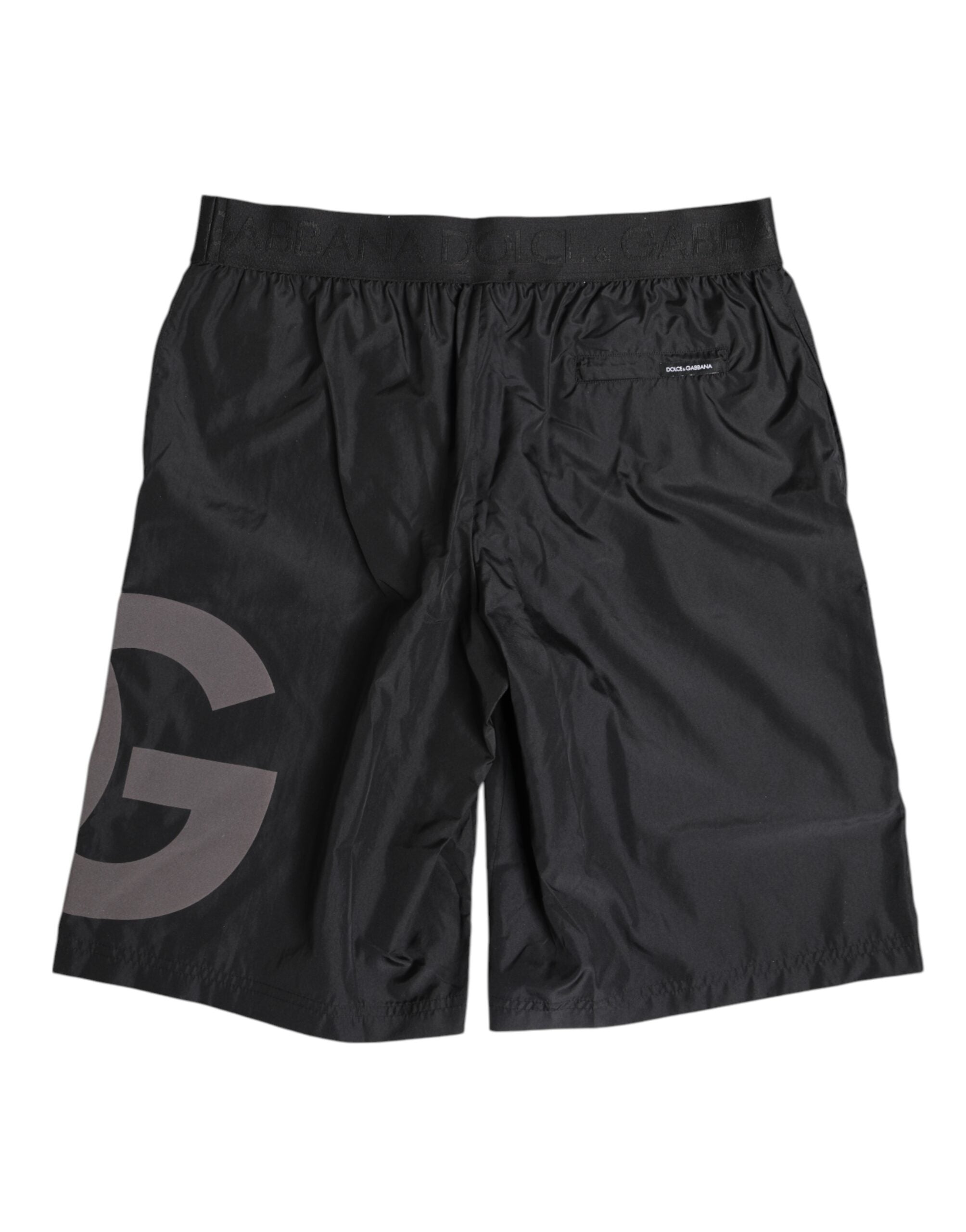 Black Logo Print Beachwear Men Shorts Swimwear - ventzia