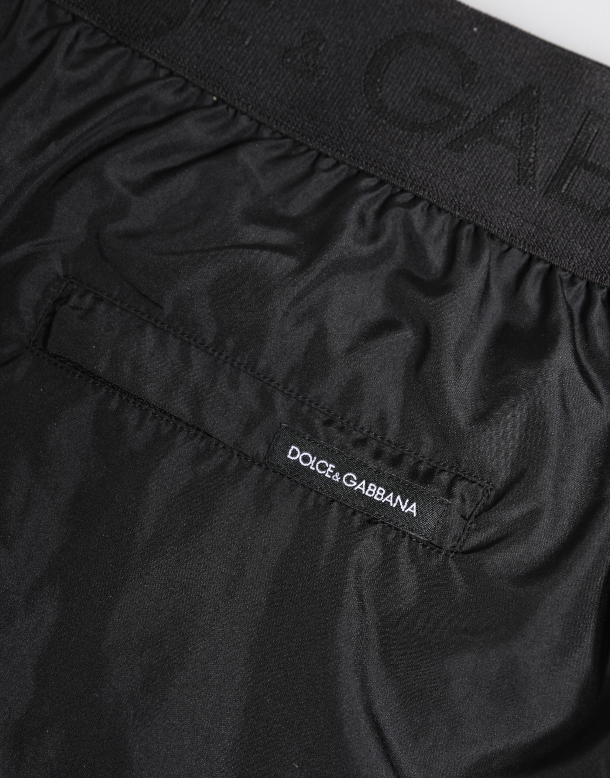 Black Logo Print Beachwear Men Shorts Swimwear - ventzia