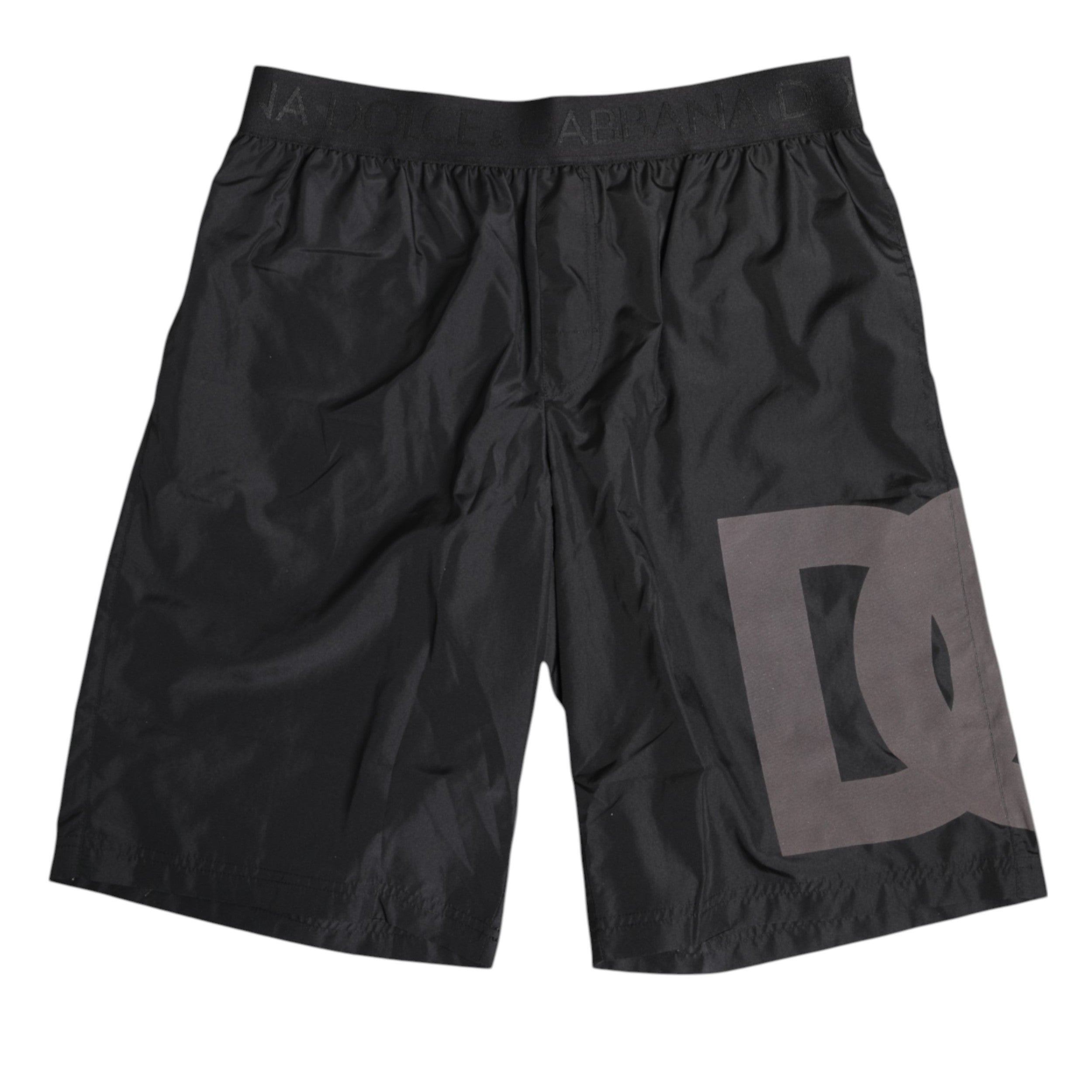 Black Logo Print Beachwear Men Shorts Swimwear - ventzia