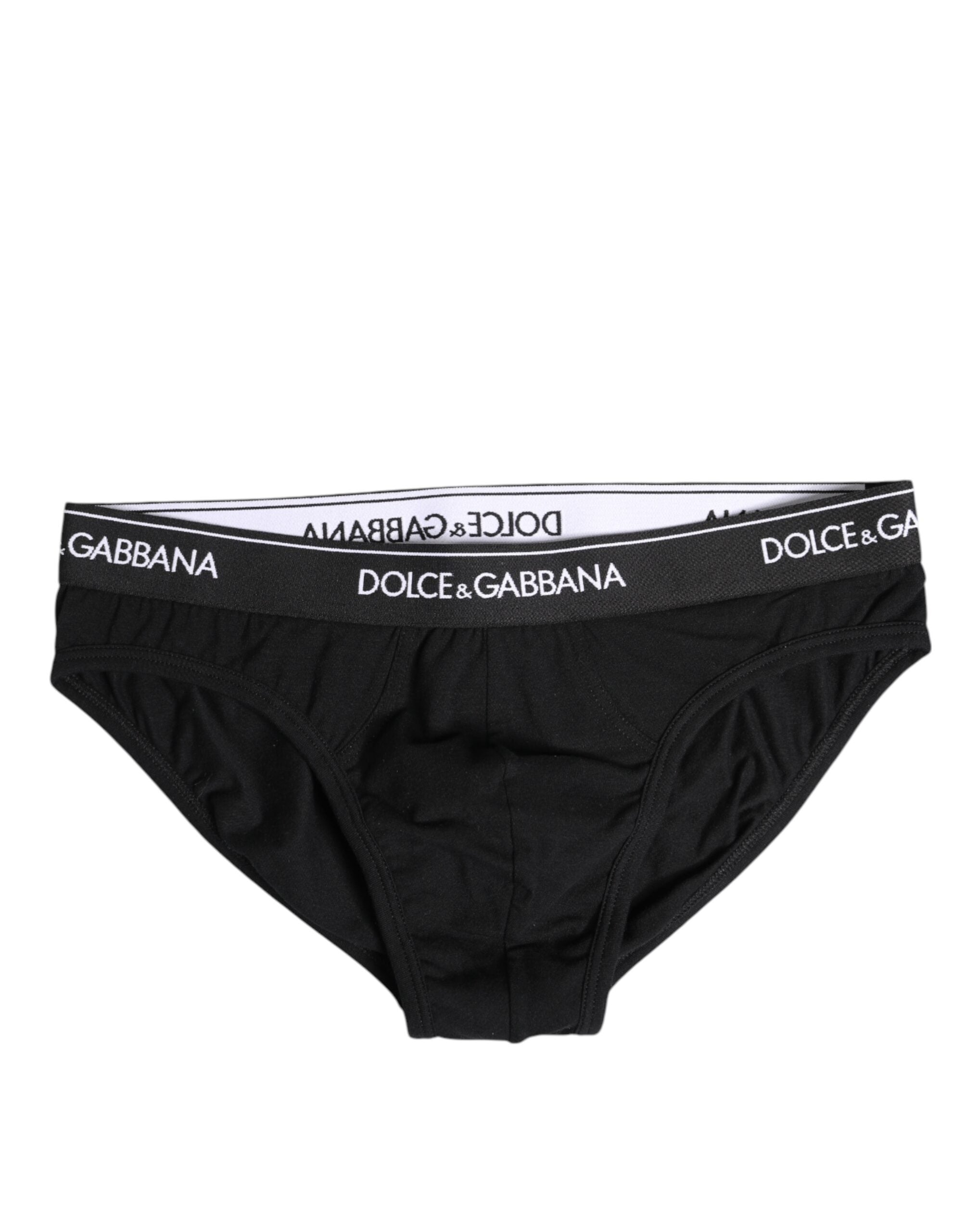 Black Cotton Stretch Regular Brief Underwear - ventzia