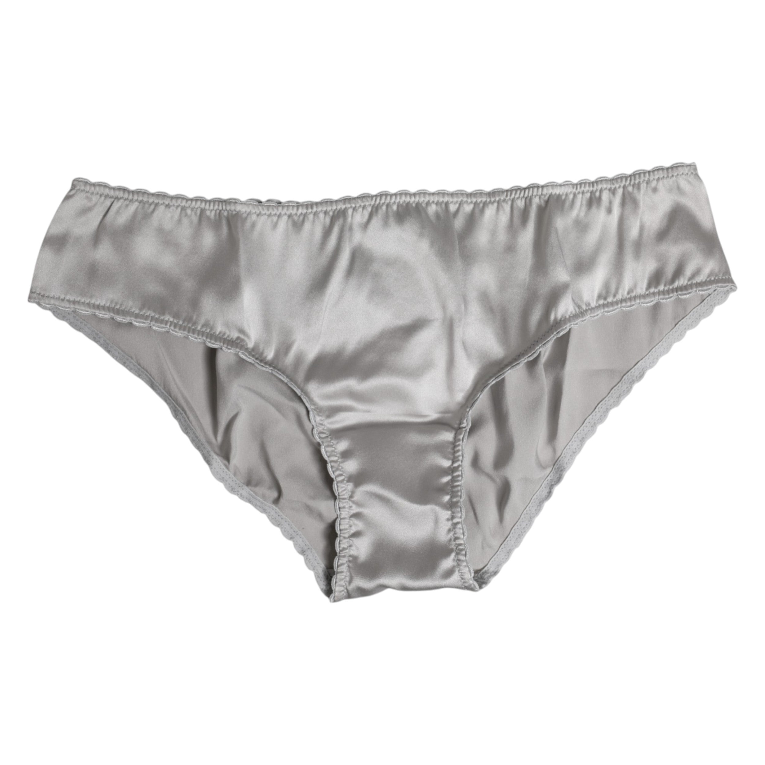 Gray Silk Stretch Bottom Low Waist Panty Underwear - ventzia