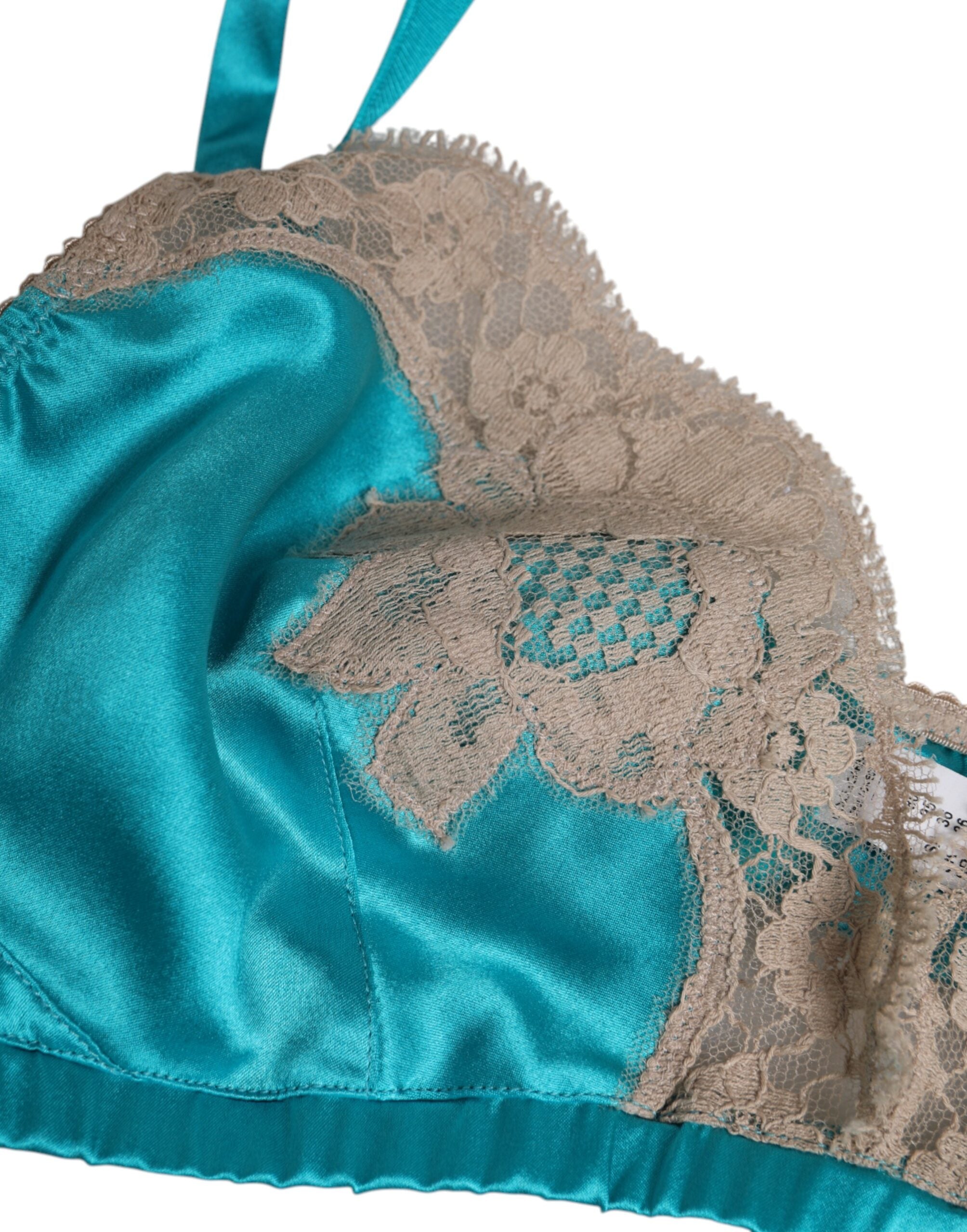 Green Floral Lace Silk Non Wire Bra Underwear - ventzia