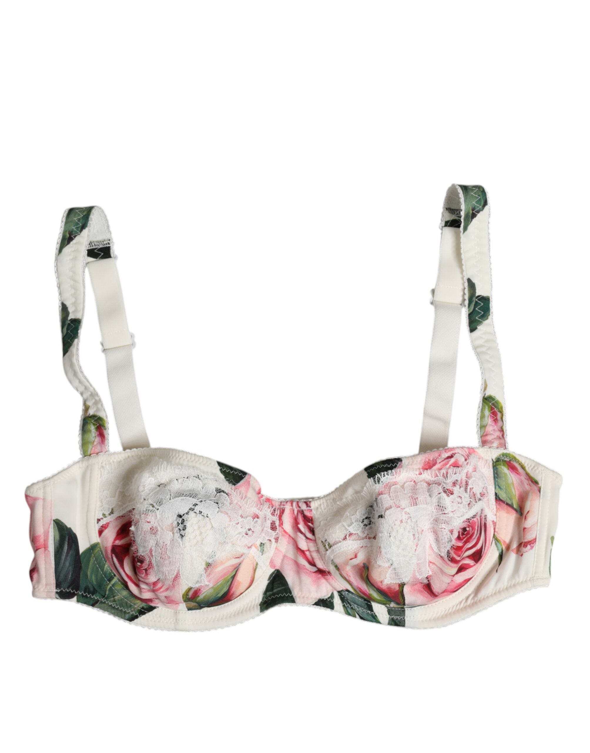 White Floral Balconette Underwired Bra Underwear - ventzia