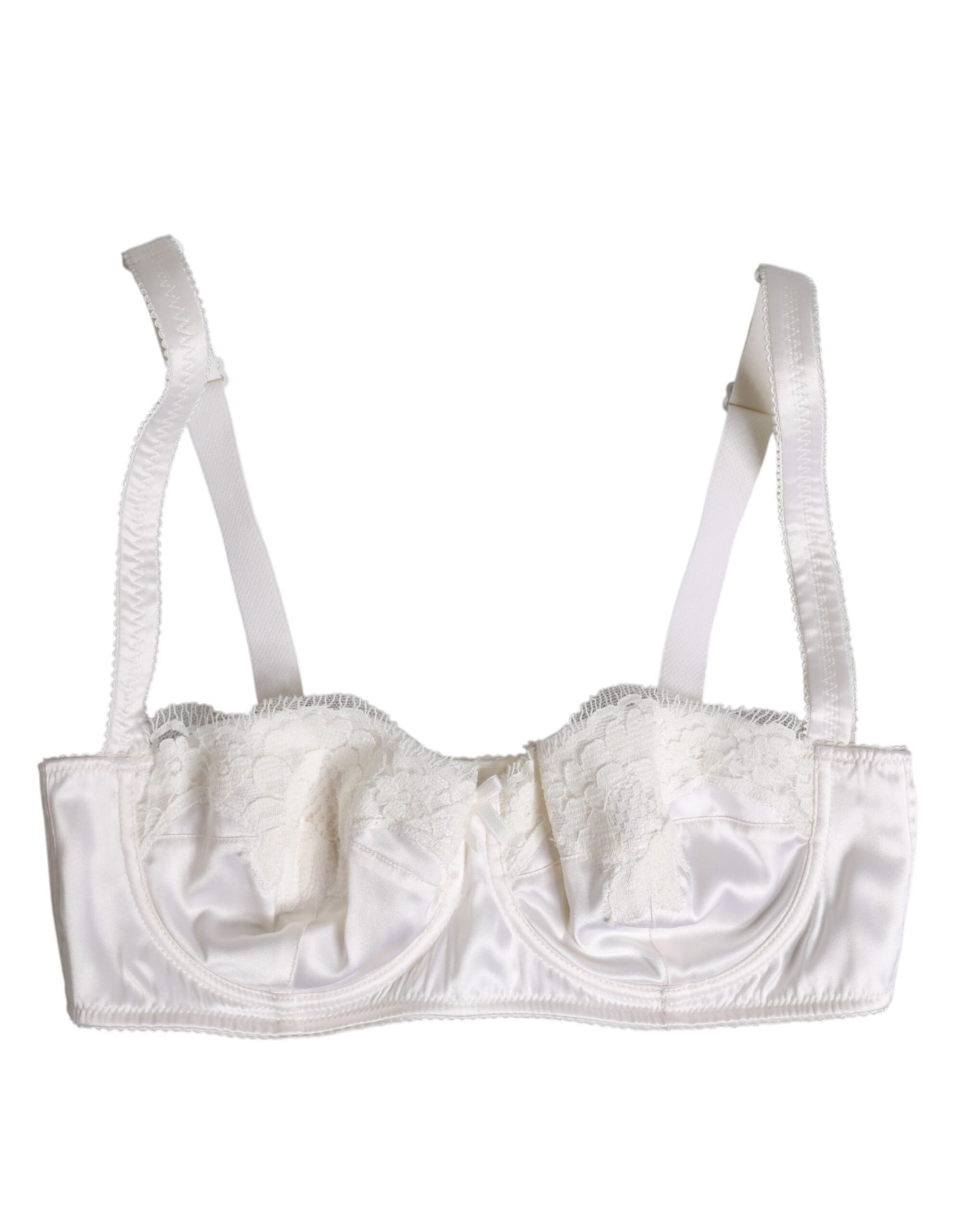 White Silk Underwired Balconette Bra Underwear - ventzia