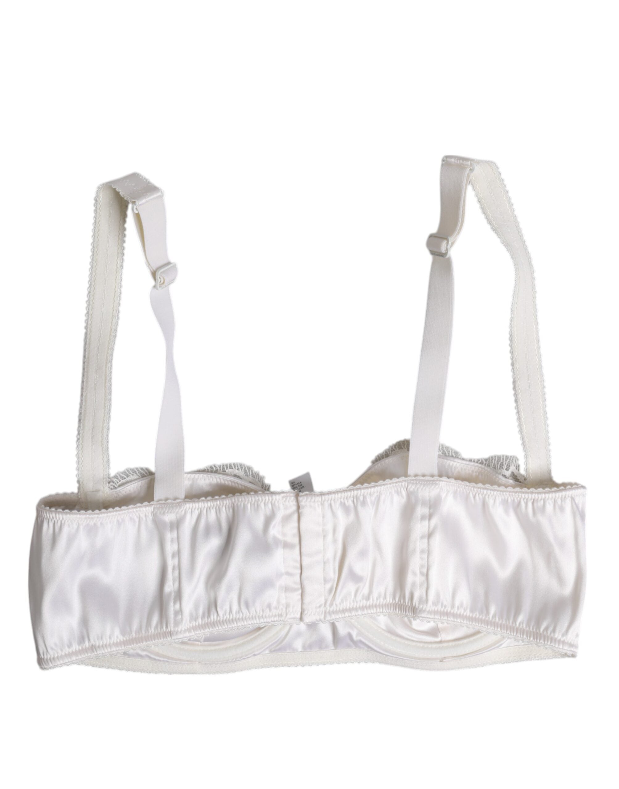 White Silk Underwired Balconette Bra Underwear - ventzia