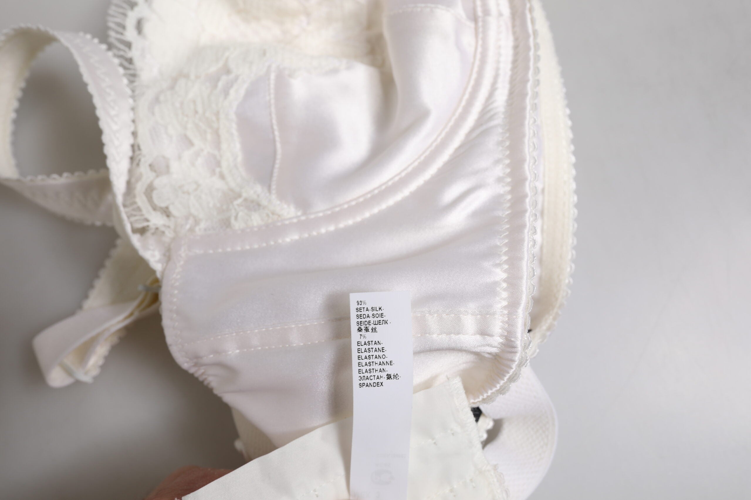 White Silk Underwired Balconette Bra Underwear - ventzia