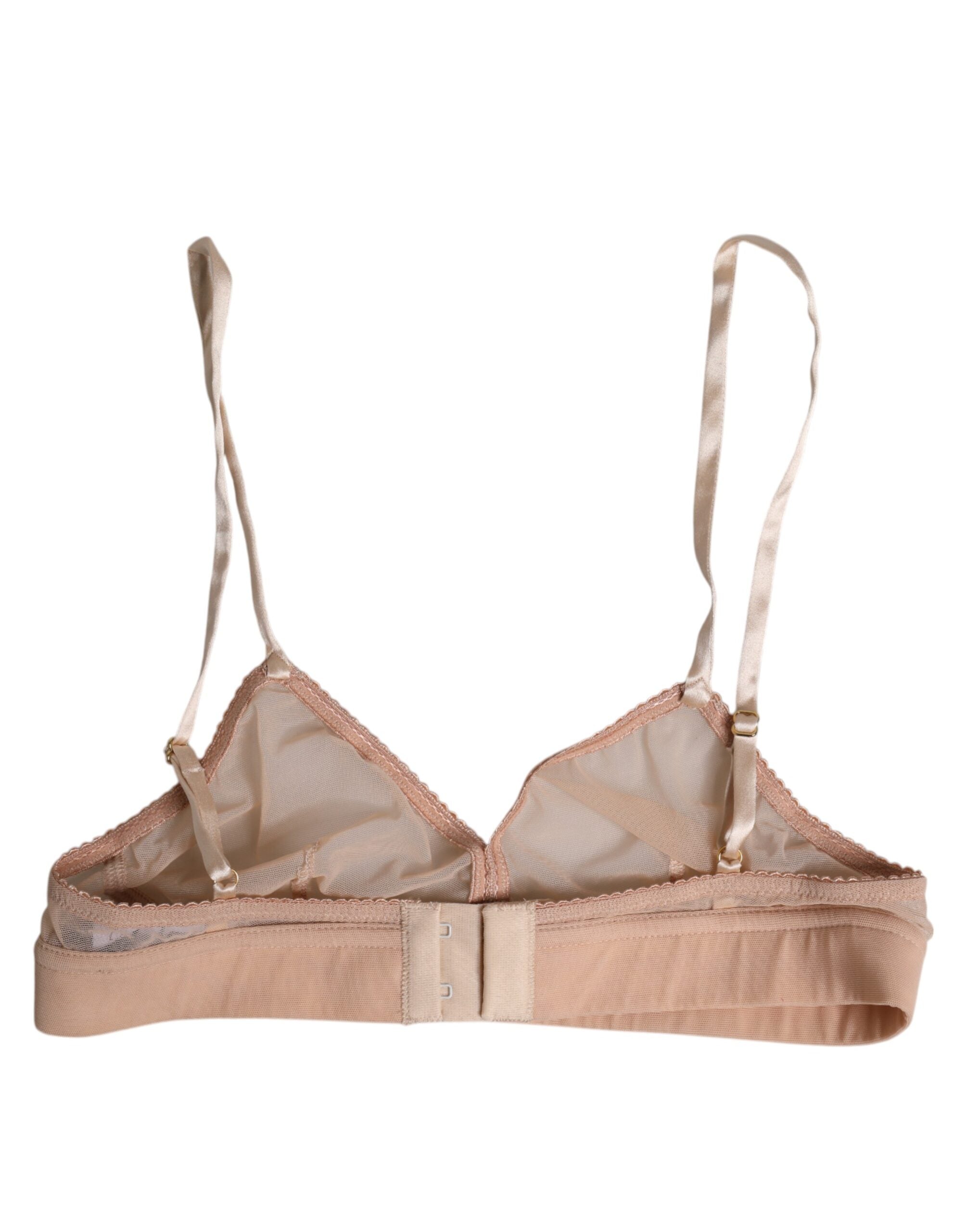 Powder Pink Nylon DG Logo Non Wire Bra Underwear - ventzia
