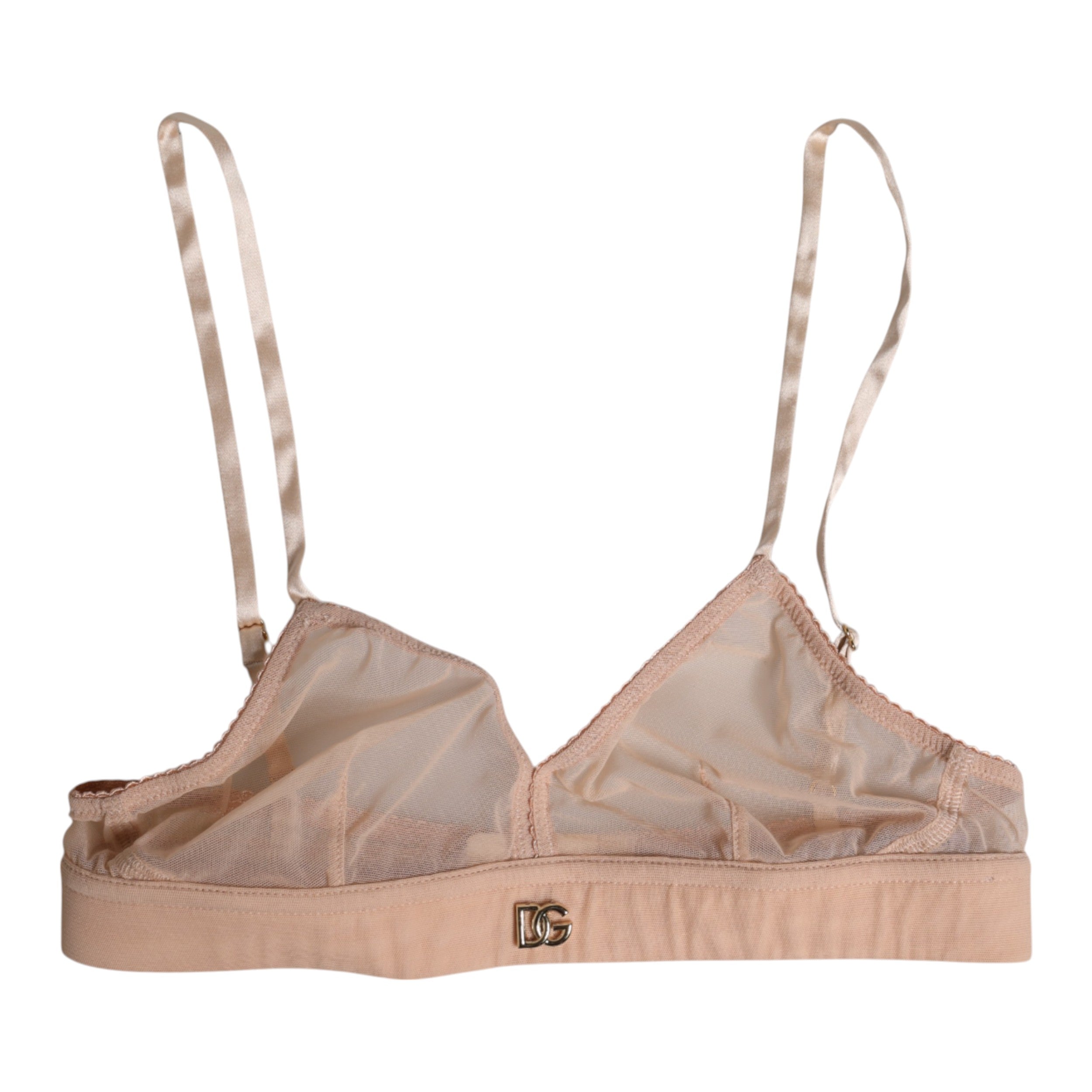 Powder Pink Nylon DG Logo Non Wire Bra Underwear - ventzia
