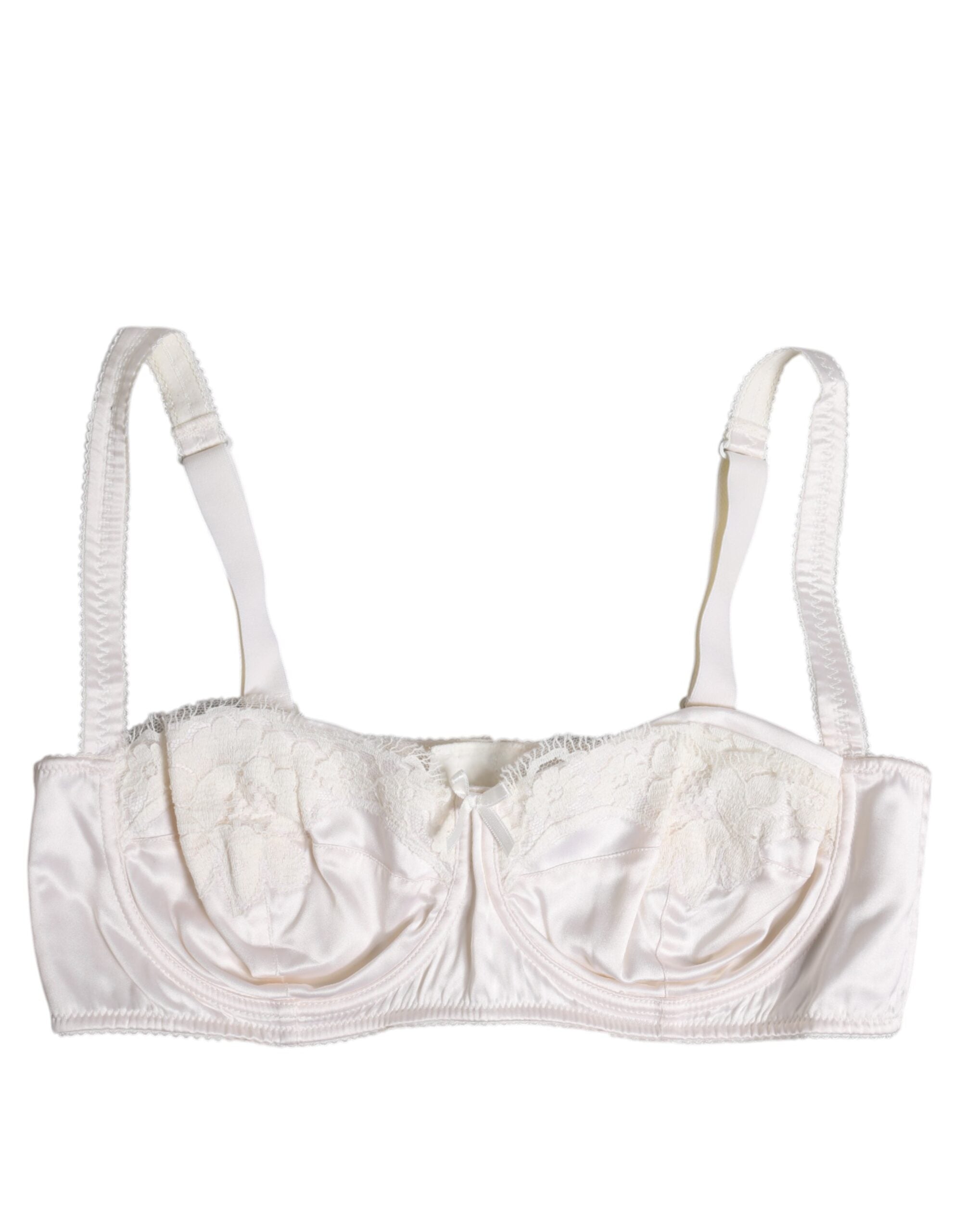 White Silk Underwired Balconette Bra Underwear - ventzia