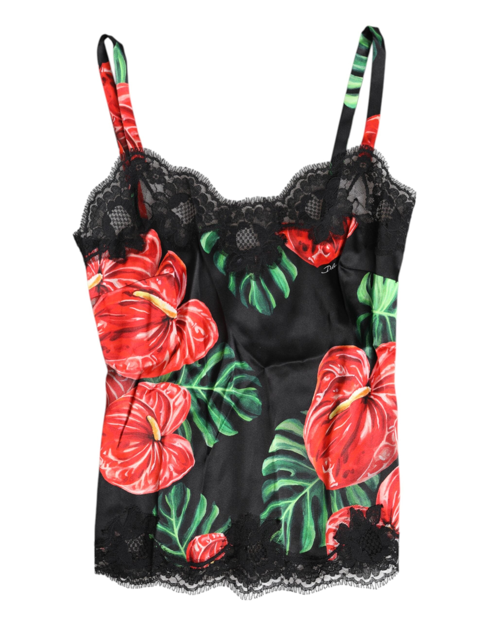 Multicolor Floral Silk Tank Lingerie Underwear - ventzia