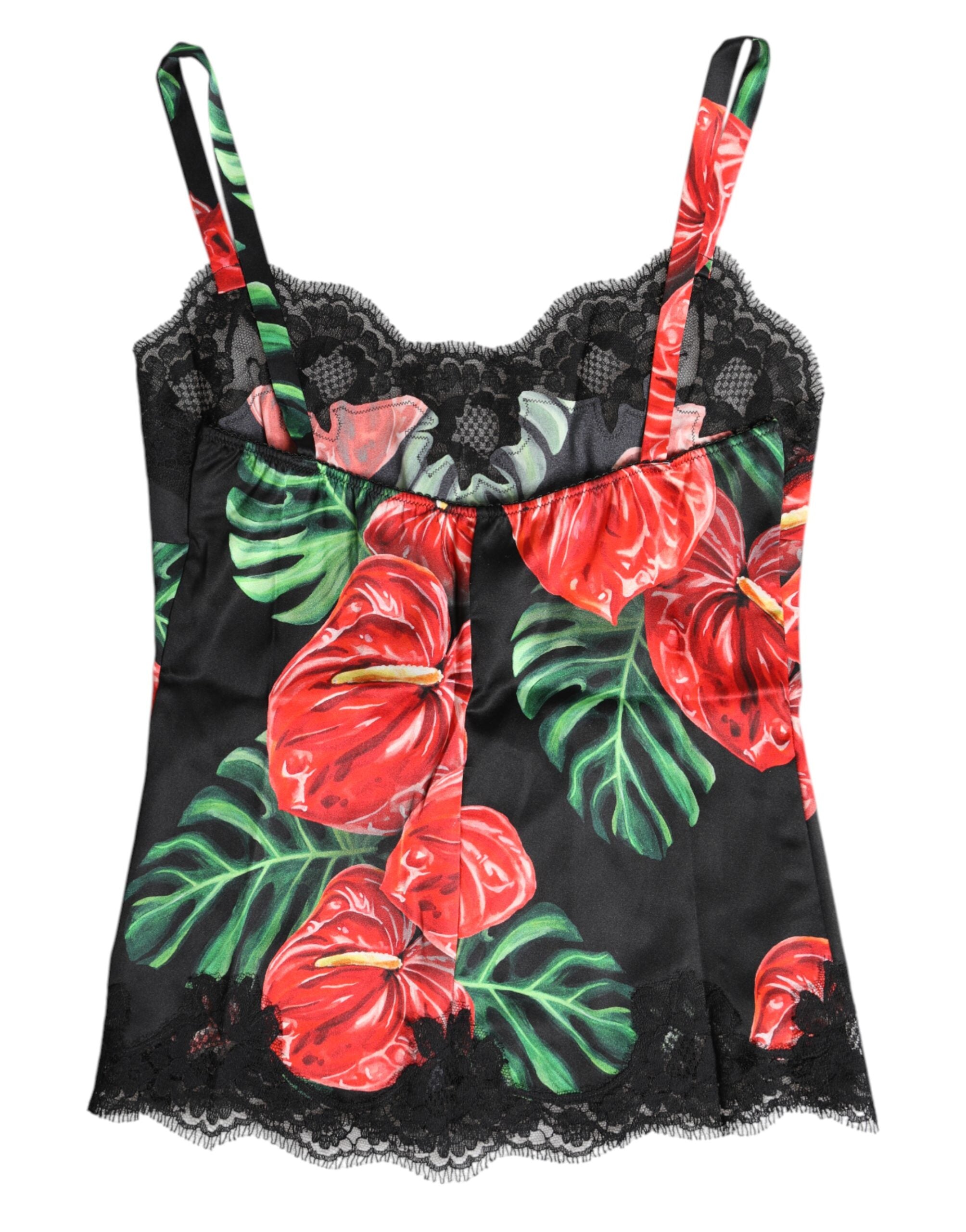 Multicolor Floral Silk Tank Lingerie Underwear - ventzia