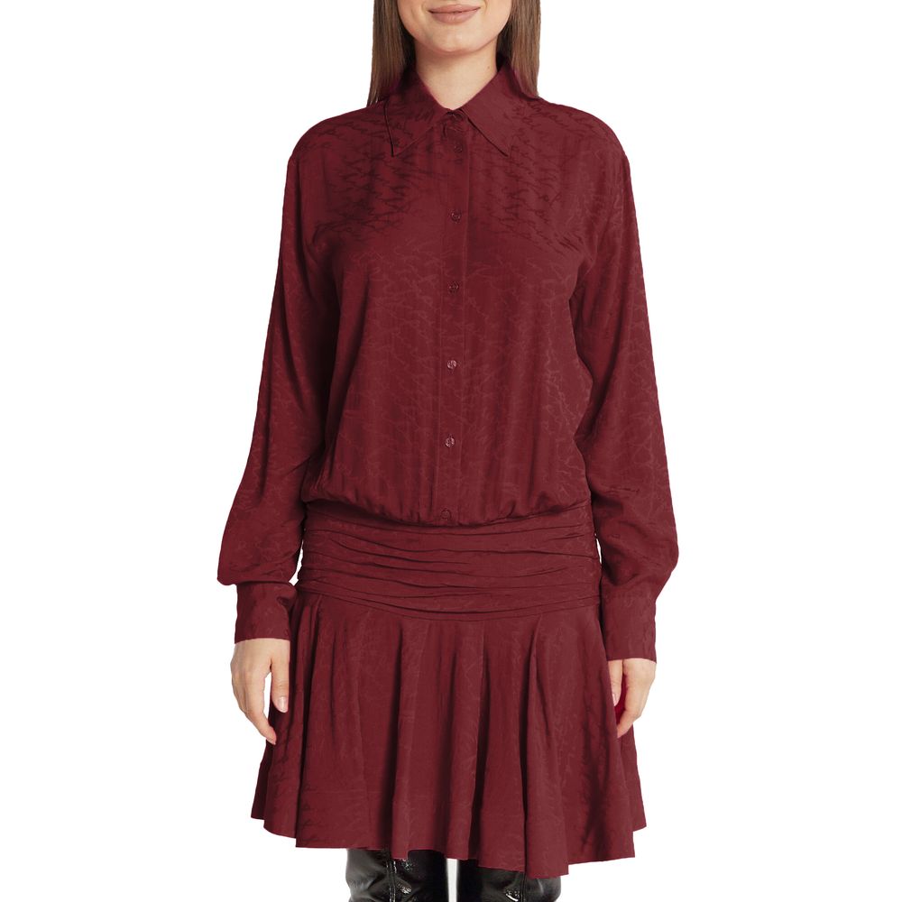 Red Silk Women Dress - ventzia