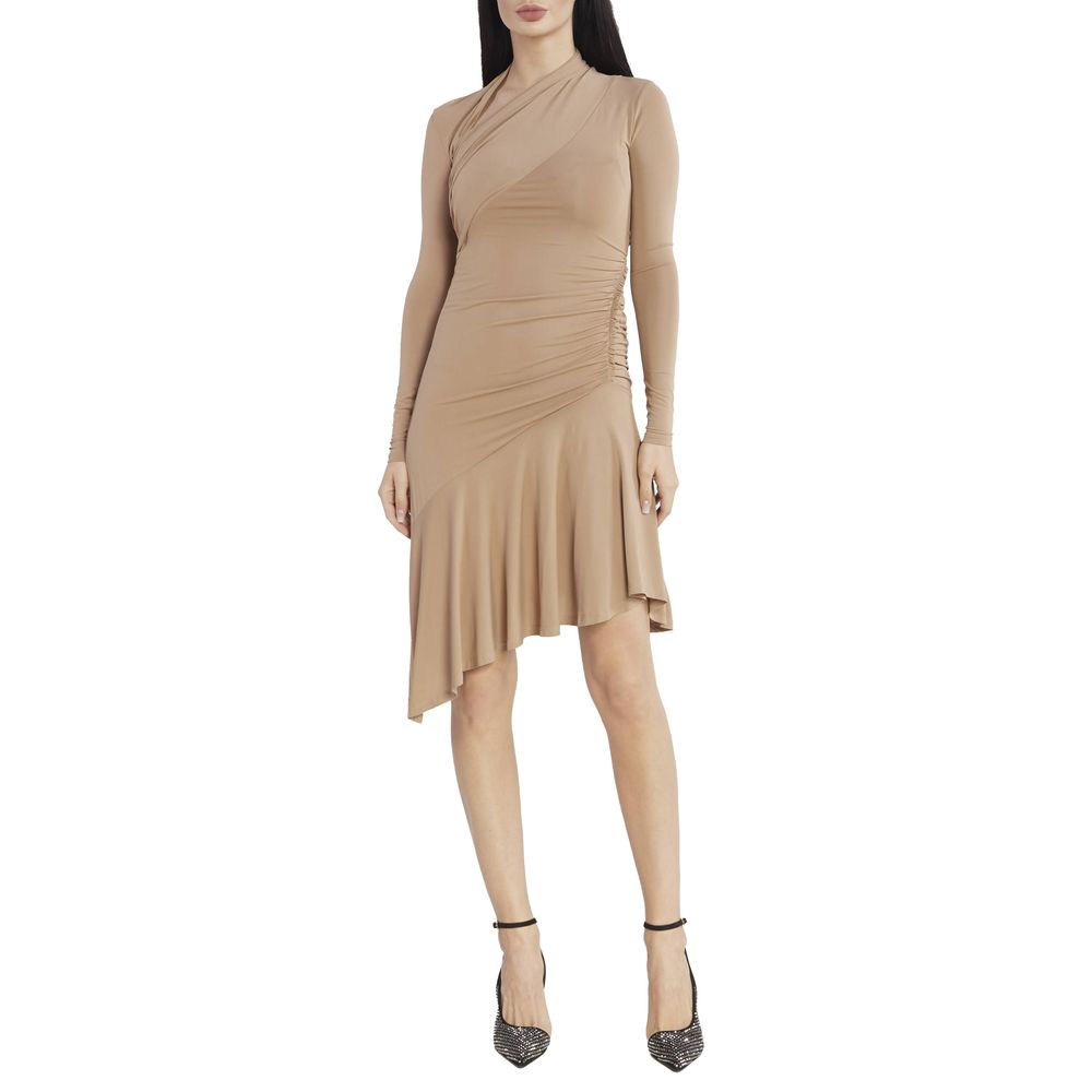 Beige Viscose Dress - ventzia