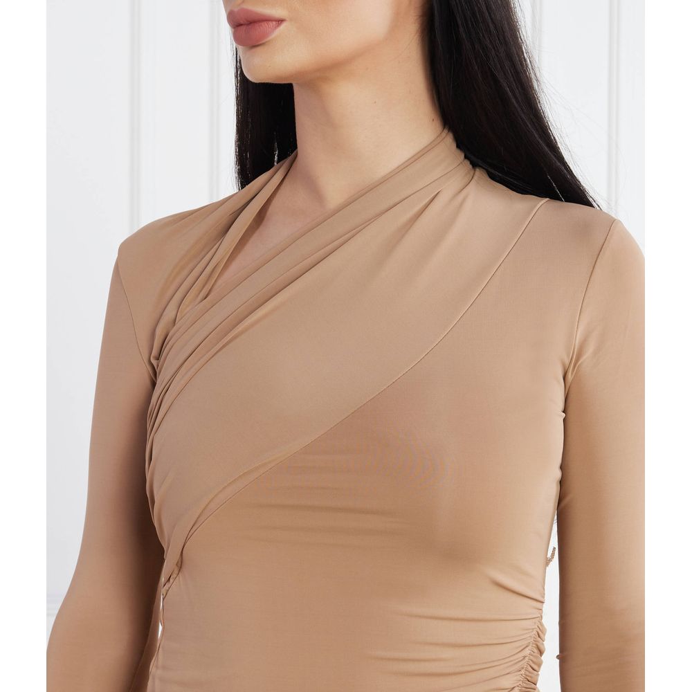 Beige Viscose Dress - ventzia