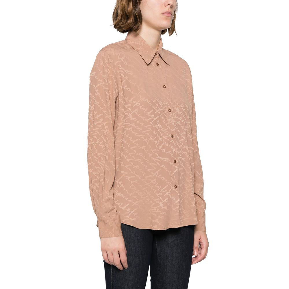 Beige Silk Women Shirt - ventzia