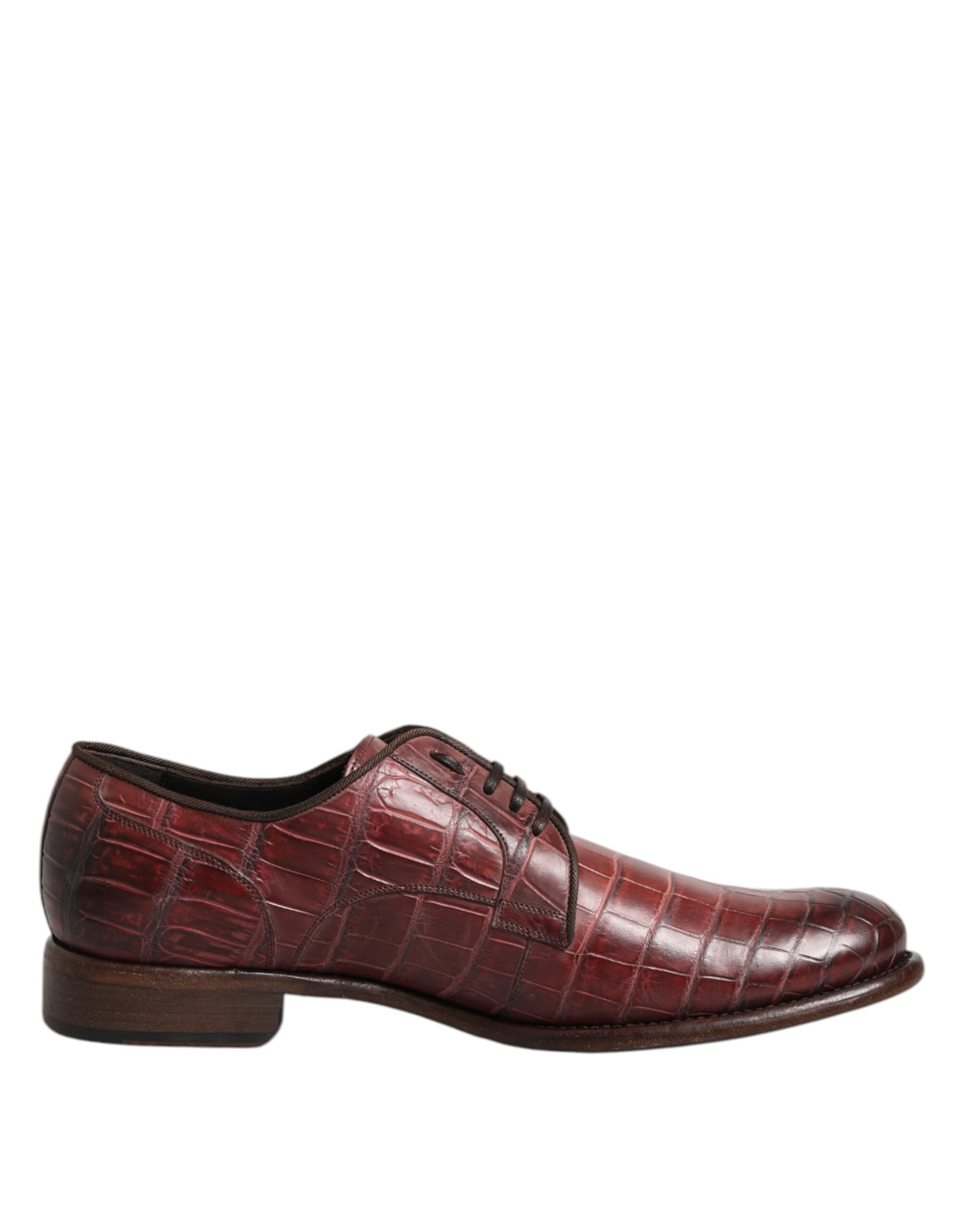 Burgundy Leather Lace Up Derby Dress Shoes - ventzia