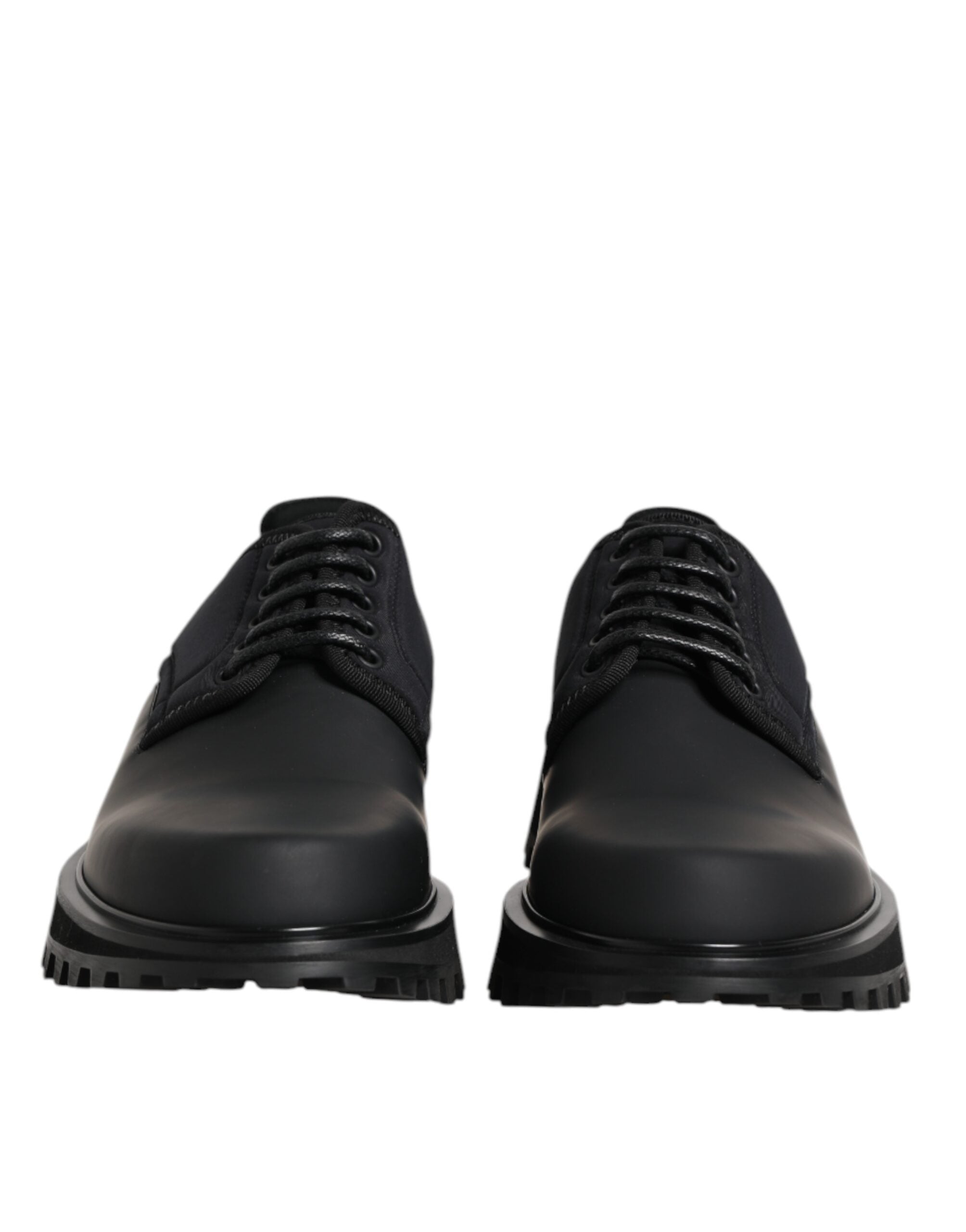 Black Leather Lace Up Trekking Dress Shoes - ventzia