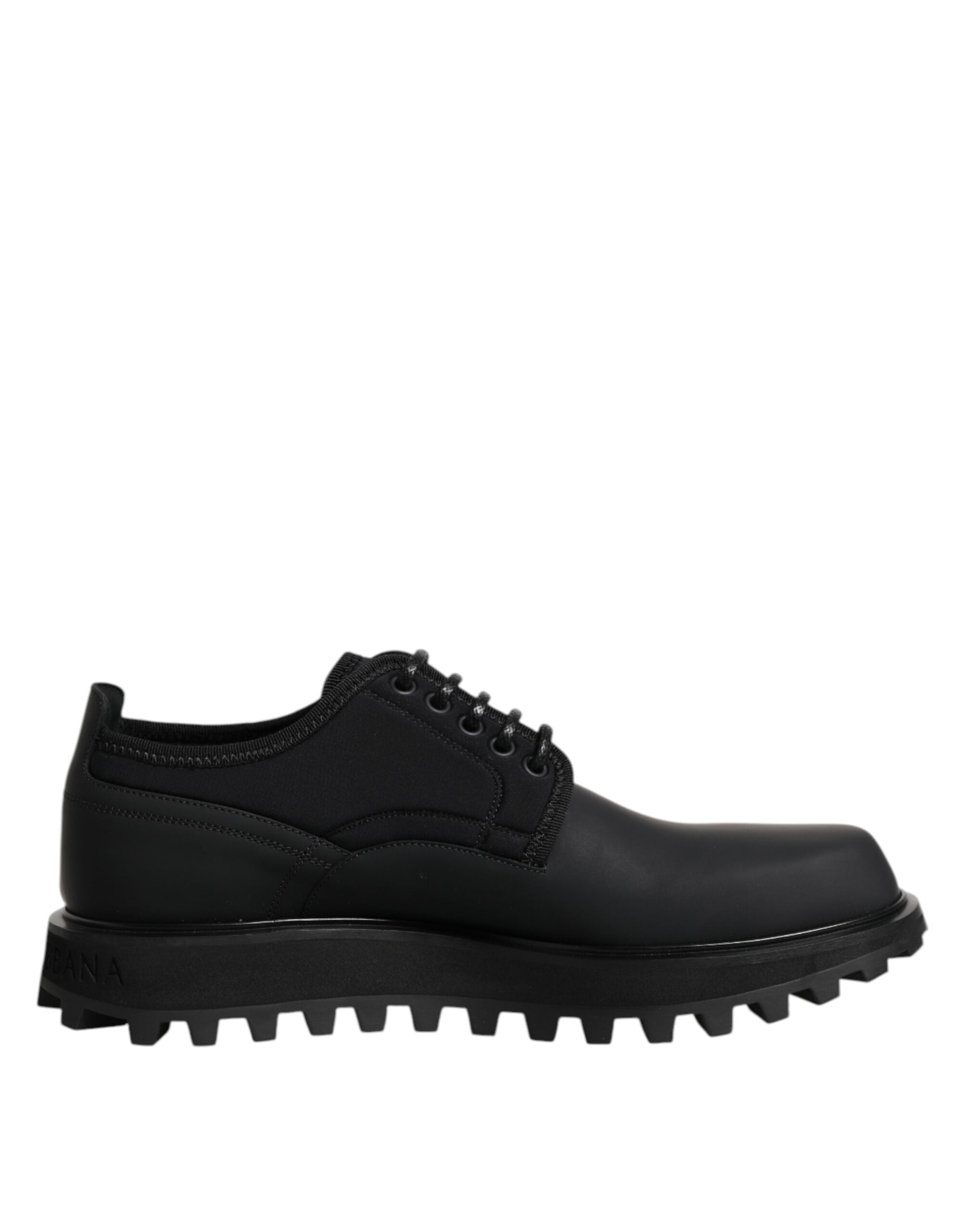 Black Leather Lace Up Trekking Dress Shoes - ventzia